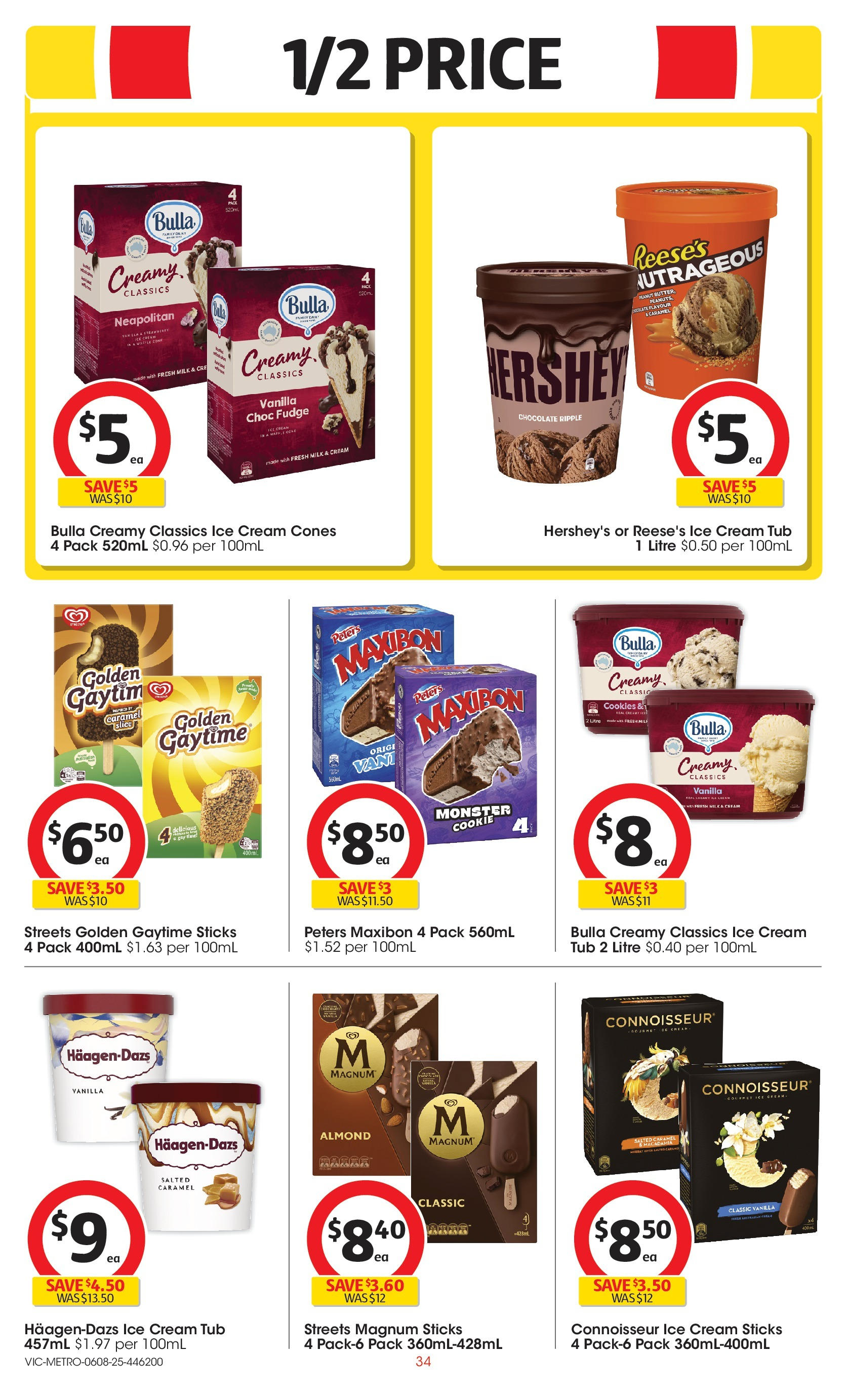 Coles catalogue from 06/08/2025 > Big discounts | Page: 34 | Products: Milk, Chocolate, Cream, Ice cream Coles catalogue valid from 06/08/2025 > Online Australia | Page: 34 | Products: Milk, Chocolate, Cream, Ice cream