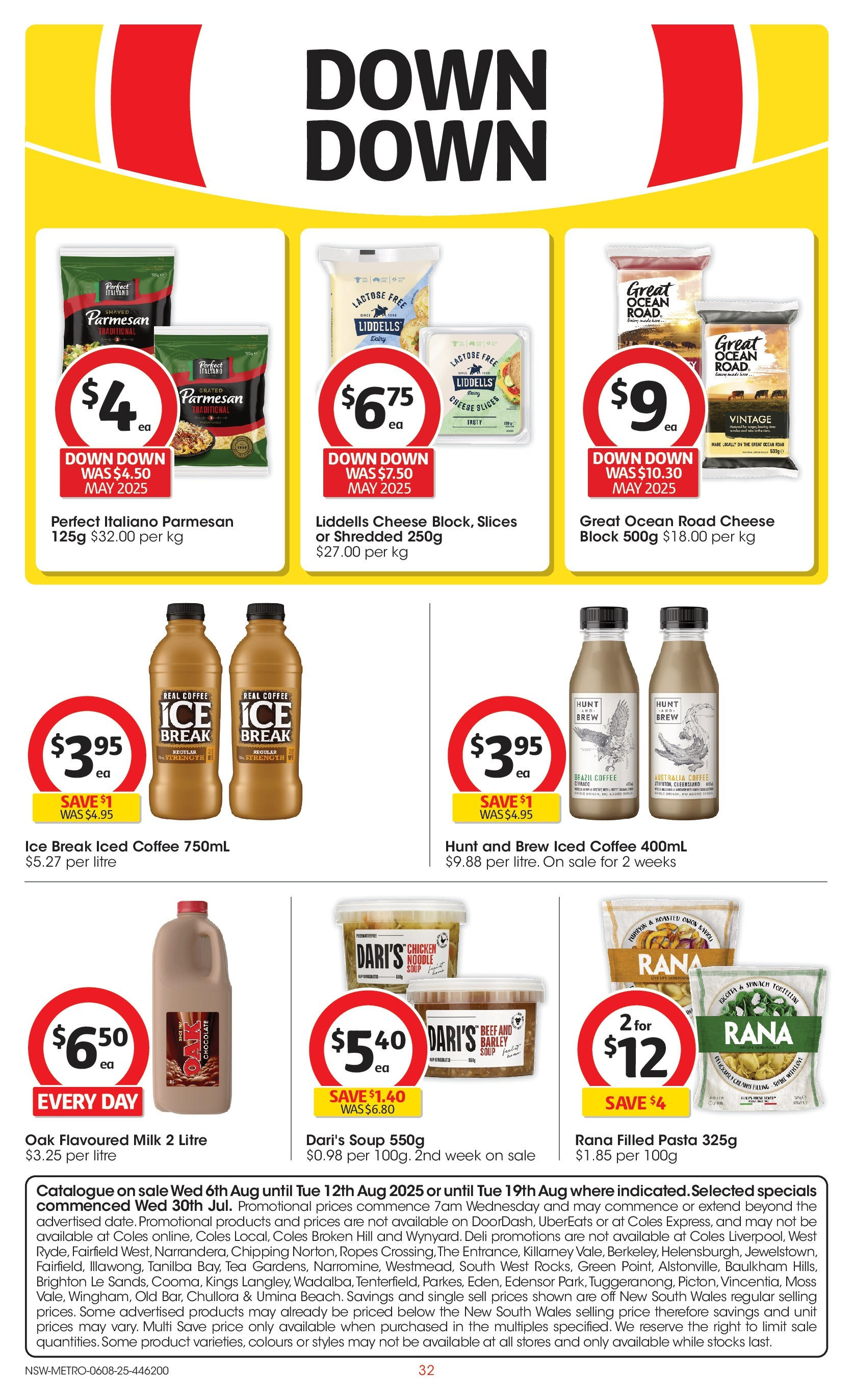 ﻿﻿Coles catalogue valid from 06/08/2025 > Online Australia | Page: 32 | Products: Cheese, Chocolate, Chicken, Pasta
