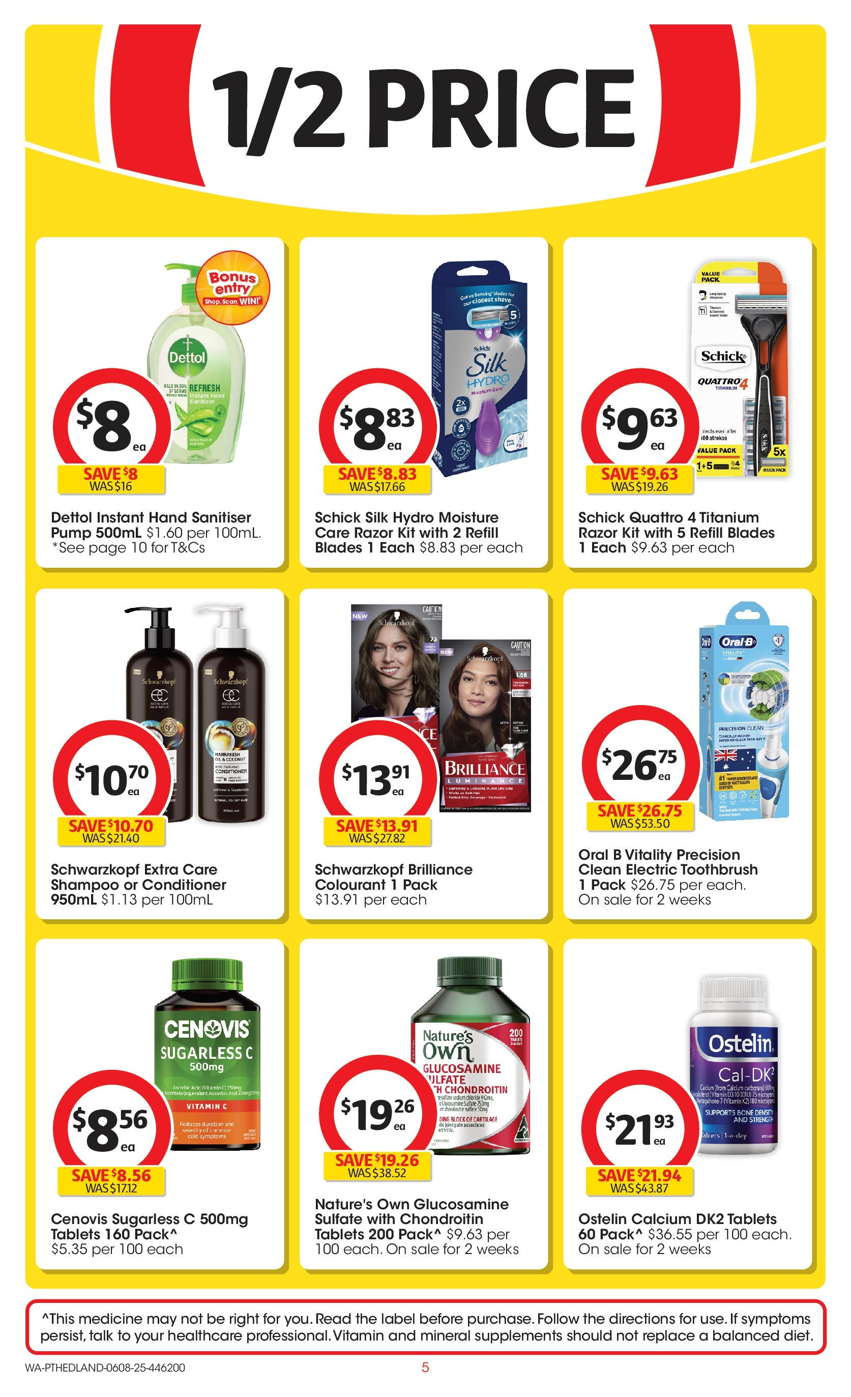 ﻿﻿Coles catalogue valid from 06/08/2025 > Online Australia | Page: 5 | Products: Shampoo, Toothbrush, Hand sanitiser, Electric toothbrush