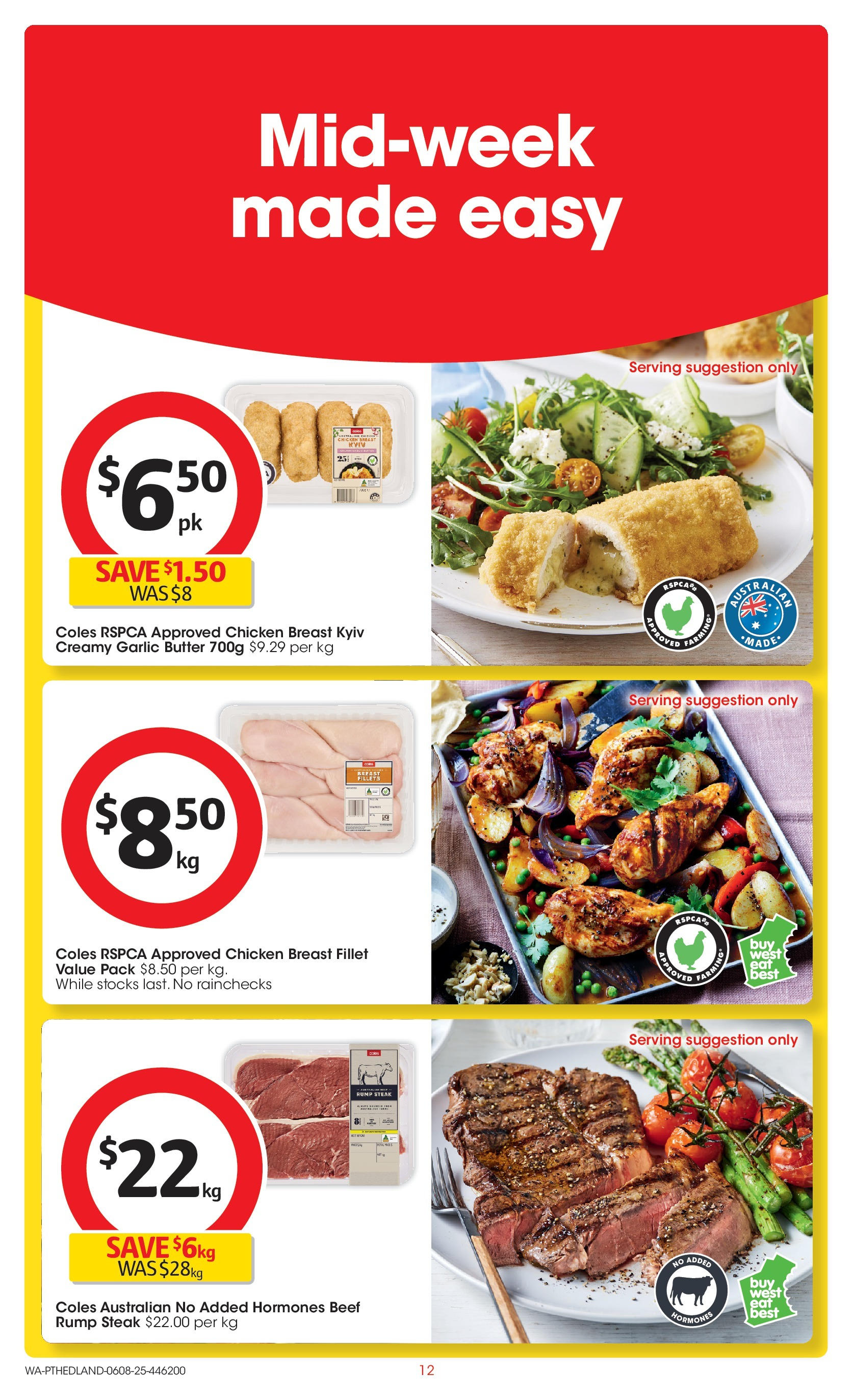 ﻿﻿Coles catalogue valid from 06/08/2025 > Online Australia | Page: 12 | Products: Chicken, Beef, Steak, Garlic