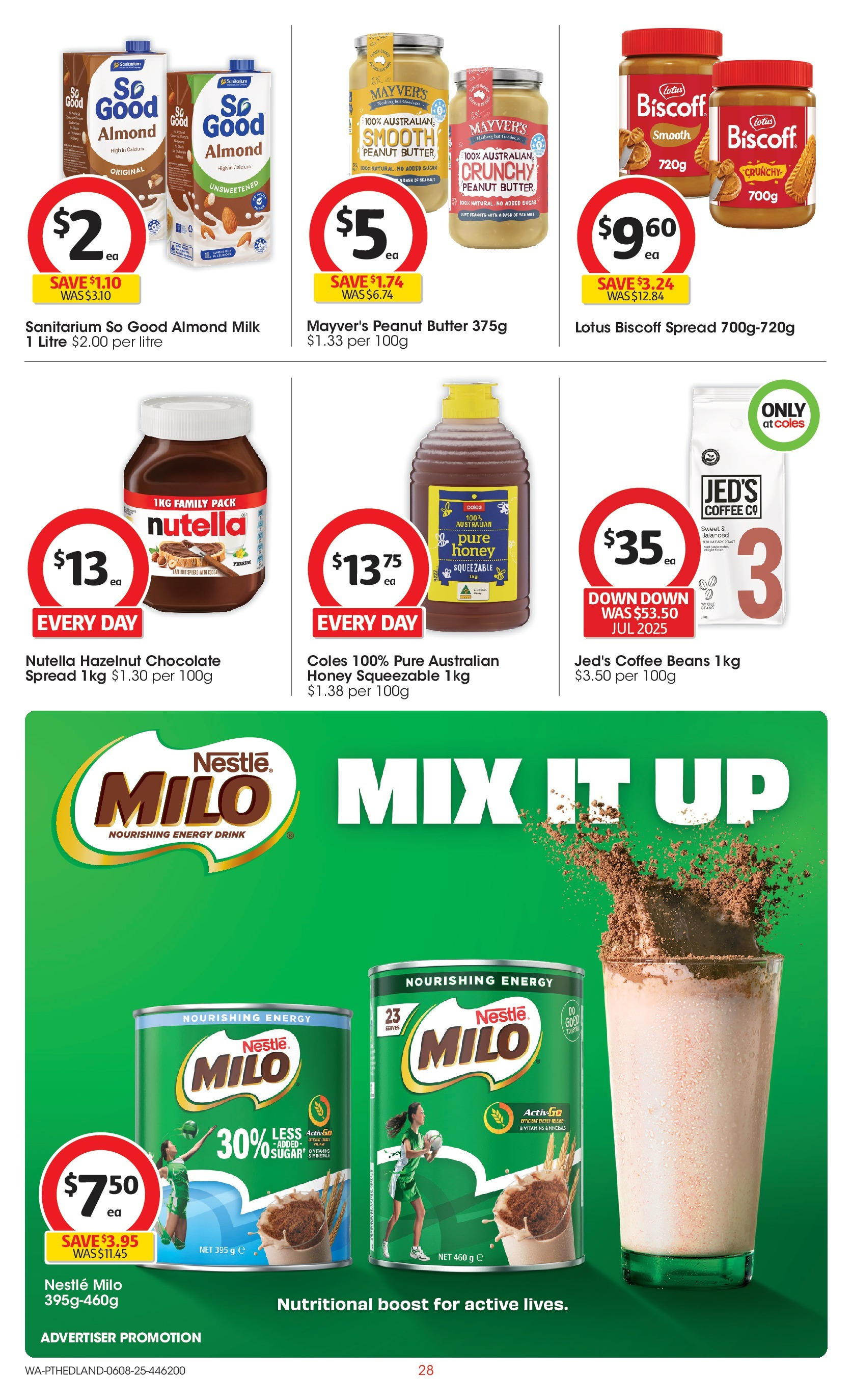 ﻿﻿Coles catalogue valid from 06/08/2025 > Online Australia | Page: 28 | Products: Energy drink, Chocolate, Salt, Sugar