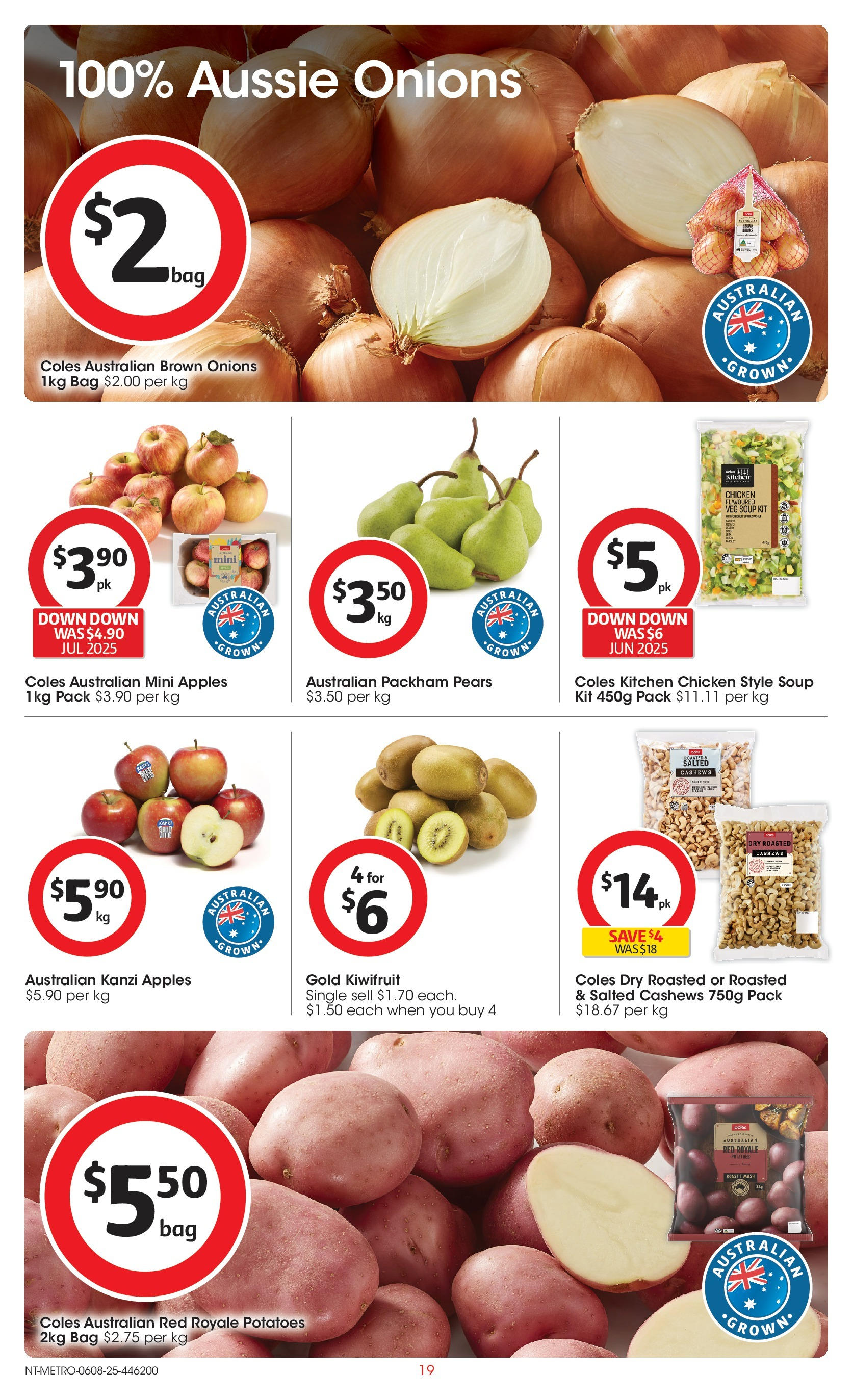 ﻿﻿Coles catalogue valid from 06/08/2025 > Online Australia | Page: 19 | Products: Chicken, Apples, Potatoes, Bag