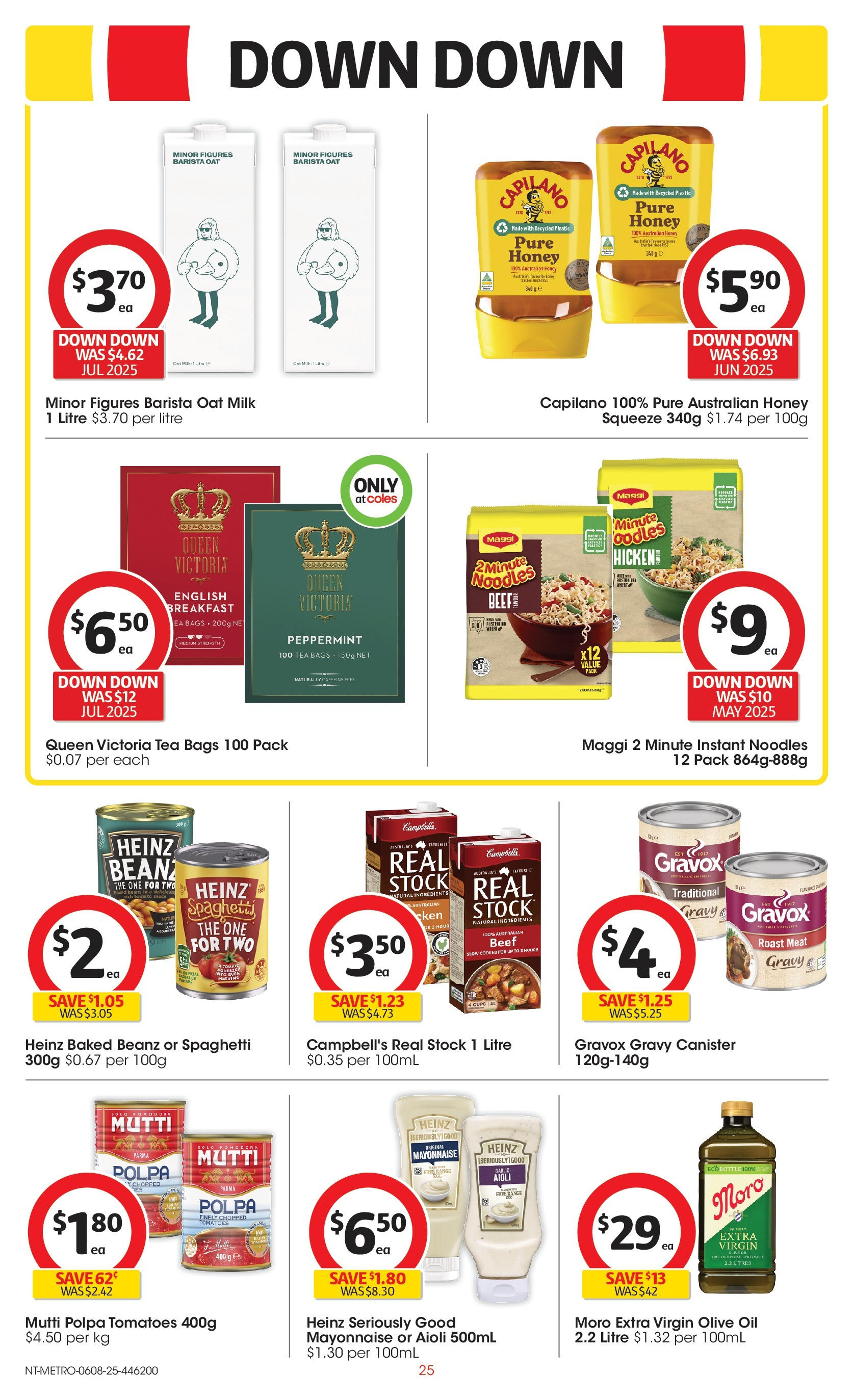 ﻿﻿Coles catalogue valid from 06/08/2025 > Online Australia | Page: 25 | Products: Cups, Milk, Oil, Noodles