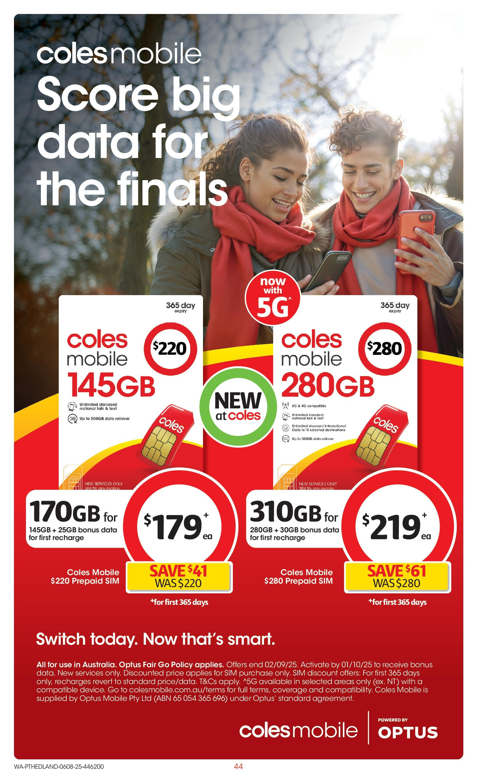 ﻿﻿Coles catalogue valid from 06/08/2025 > Online Australia | Page: 44 | Products: Mobile