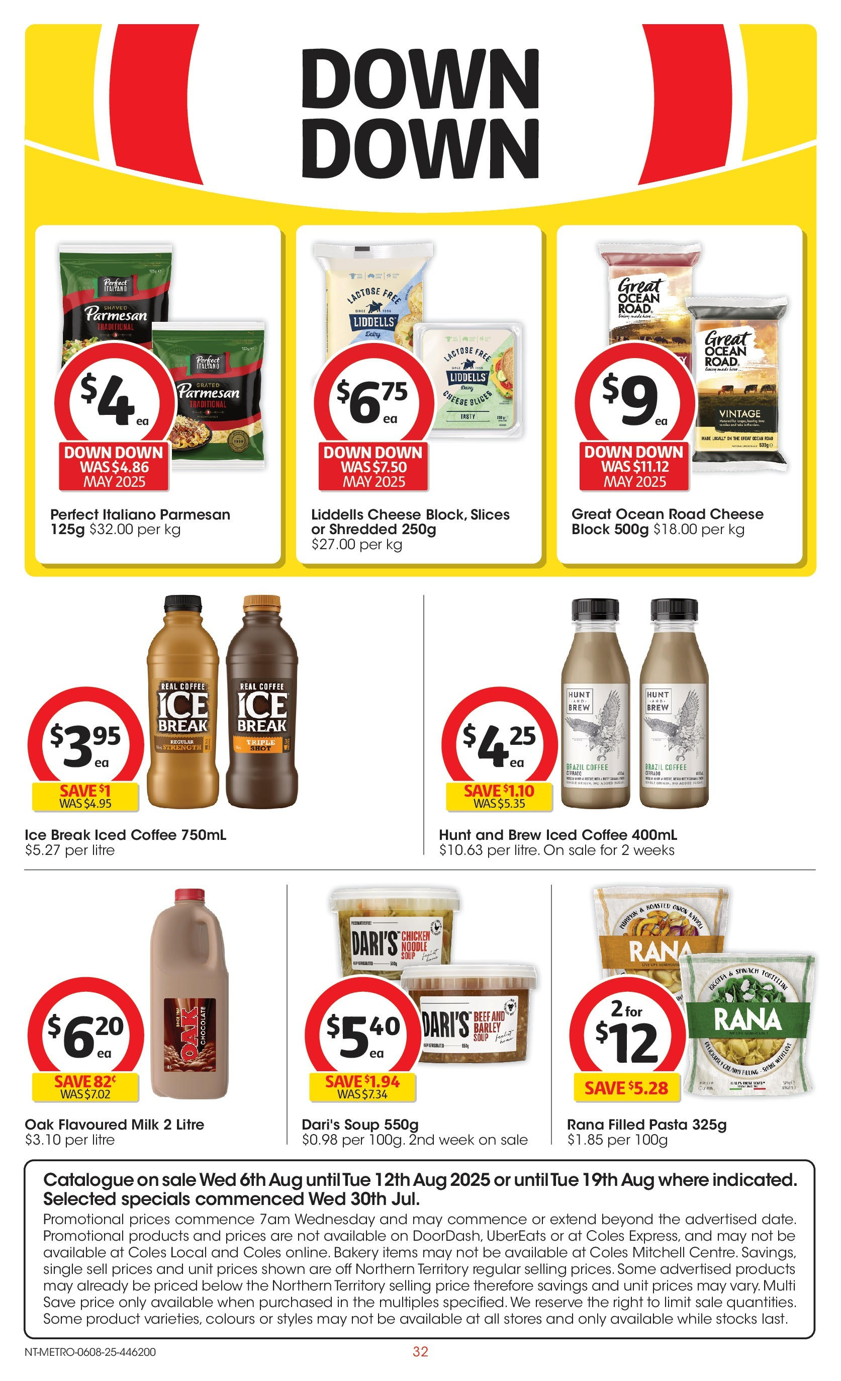 ﻿﻿Coles catalogue valid from 06/08/2025 > Online Australia | Page: 32 | Products: Cheese, Sugar, Soup, Bakery