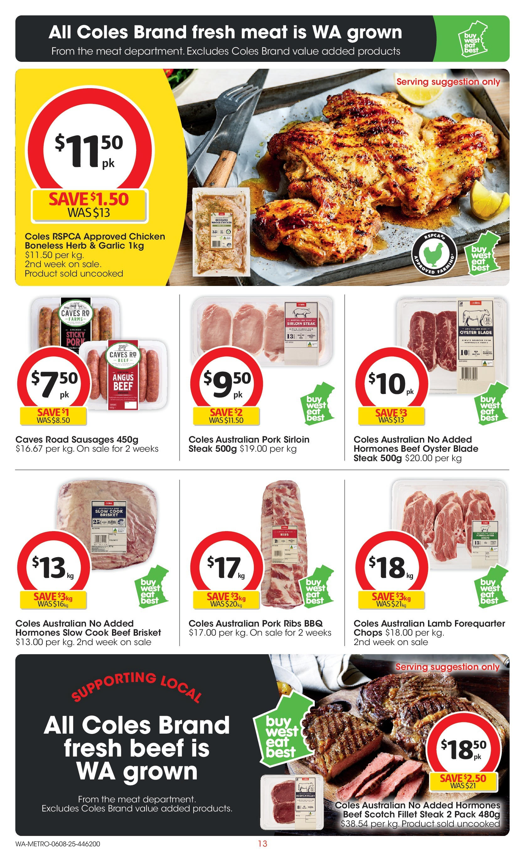 Coles catalogue from 06/08/2025 > Big discounts | Page: 13 | Products: Chicken, Pork, Meat, Garlic Coles catalogue valid from 06/08/2025 > Online Australia | Page: 13 | Products: Chicken, Pork, Meat, Garlic