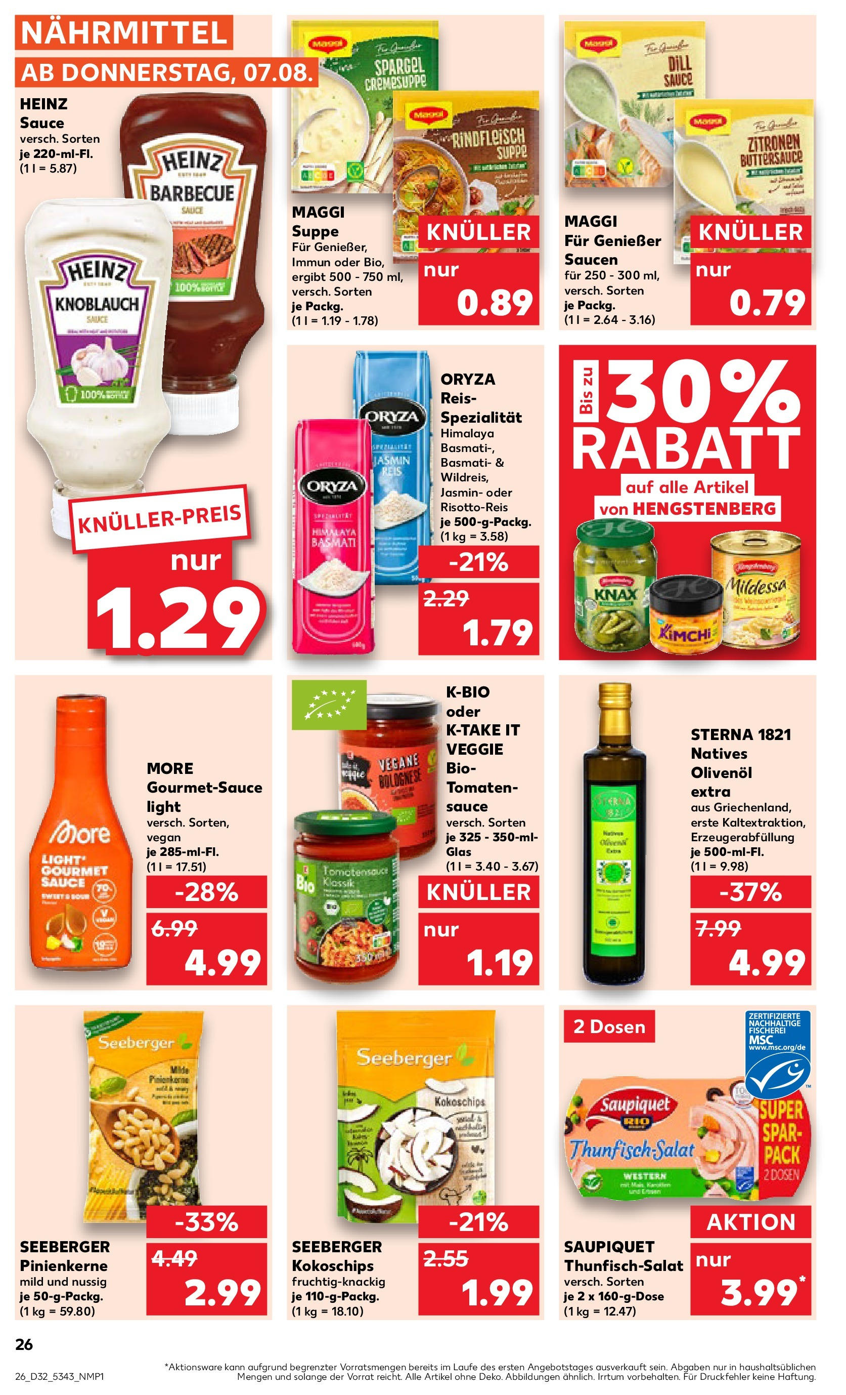 Prospekt Kaufland ab 07.08.2025 » Angebote Online zum Blättern | Seite: 26 | Produkte: Maggi, Tomaten, Spargel, Zitronen