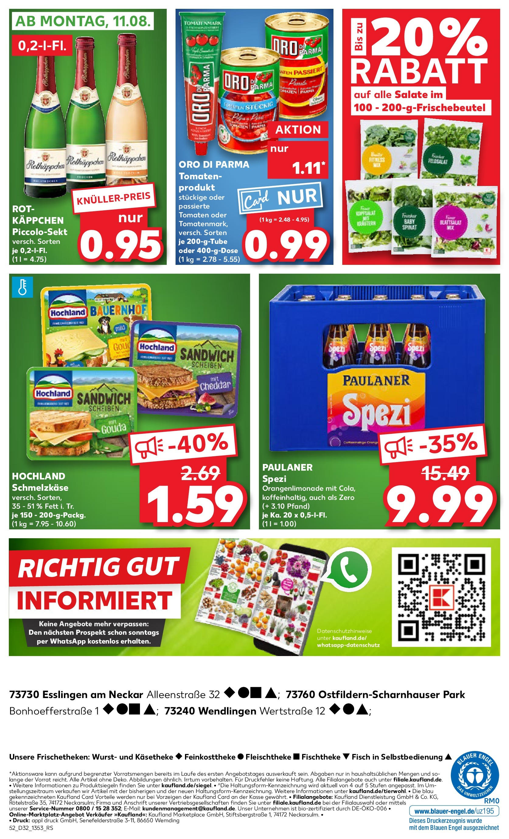 Prospekt Kaufland ab 10.08.2025 » Angebote Online zum Blättern | Seite: 5 | Produkte: Paulaner spezi, Oro di parma, Wurst, Rotkäppchen