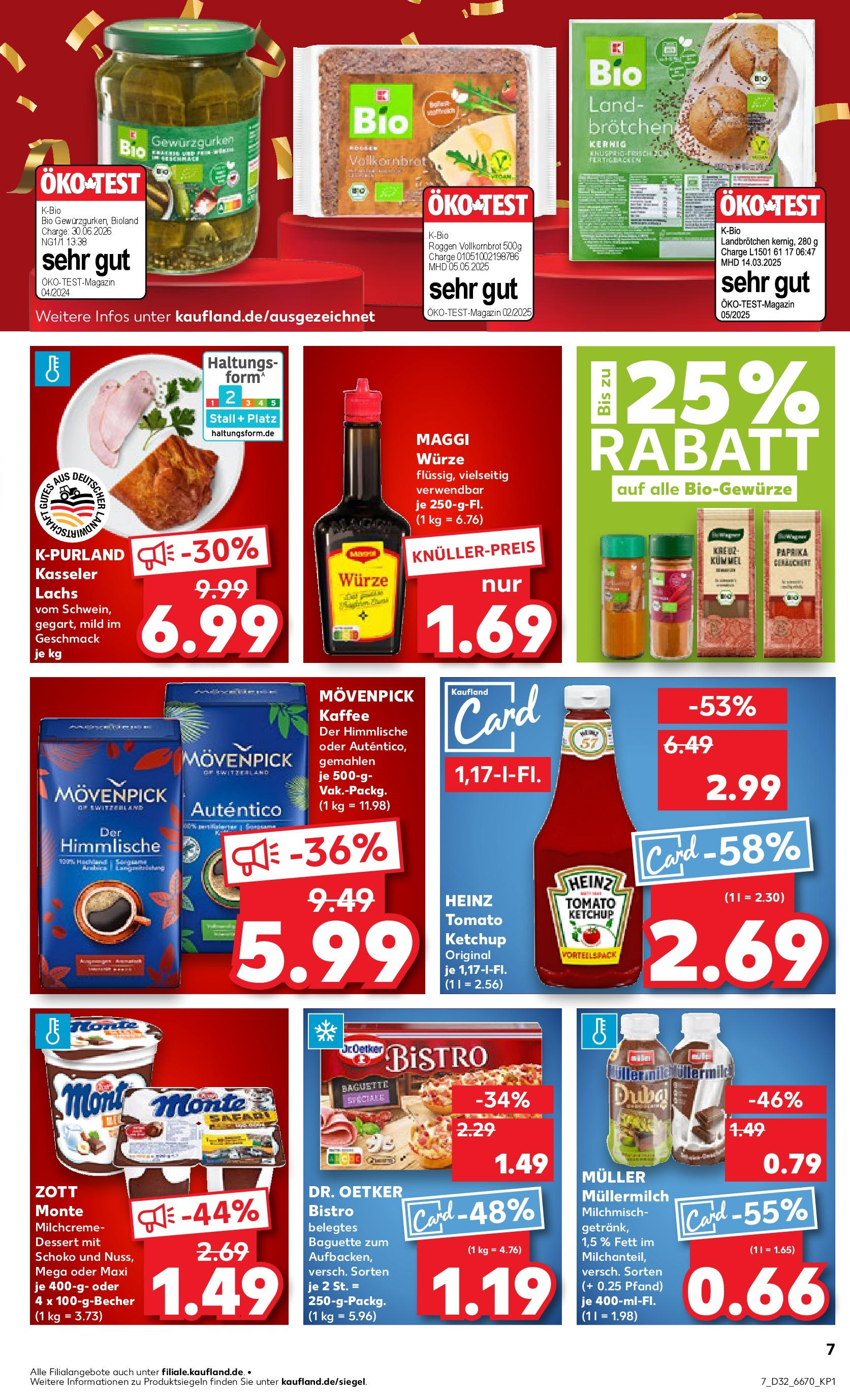 Prospekt Kaufland ab 07.08.2025 » Angebote Online zum Blättern | Seite: 7 | Produkte: Maggi, Vollkornbrot, Baguette, Lachs