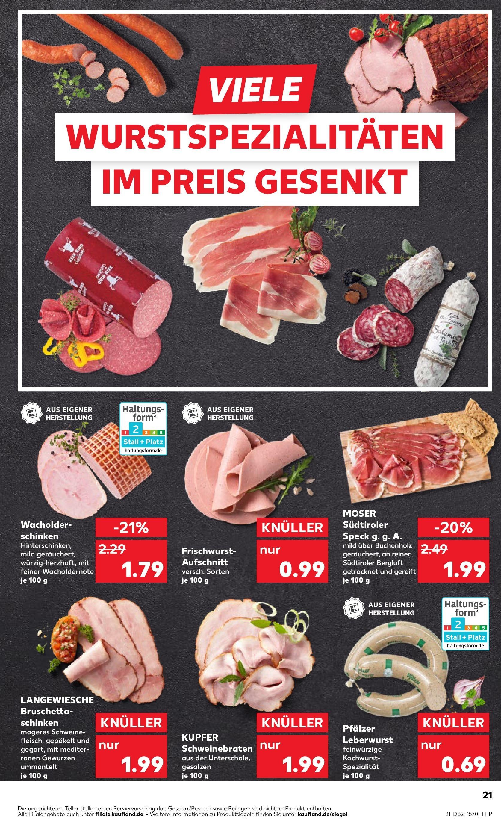 Prospekt Kaufland ab 07.08.2025 » Angebote Online zum Blättern | Seite: 21 | Produkte: Schinken