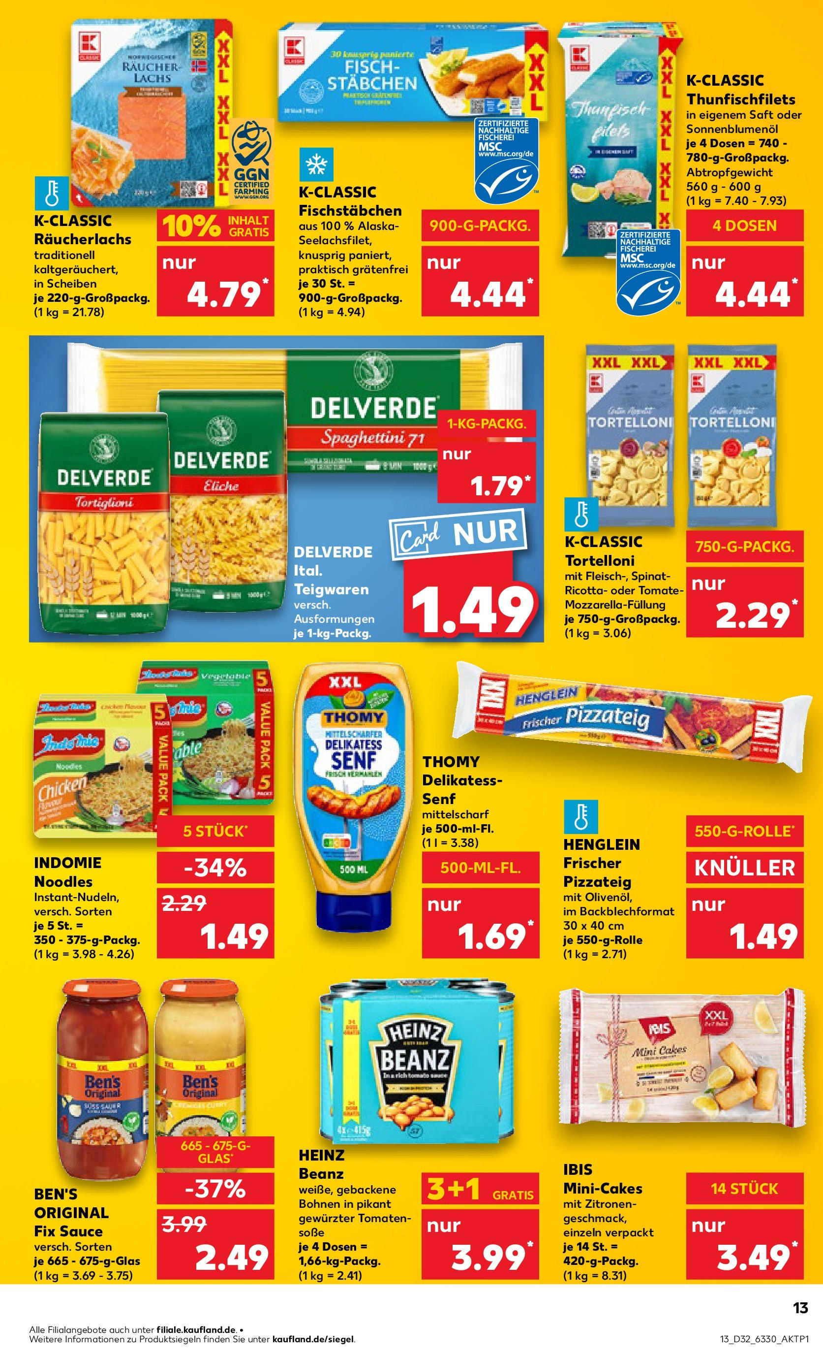 Prospekt Kaufland ab 07.08.2025 » Angebote Online zum Blättern | Seite: 13 | Produkte: Tomaten, Fisch, Räucherlachs, Saft