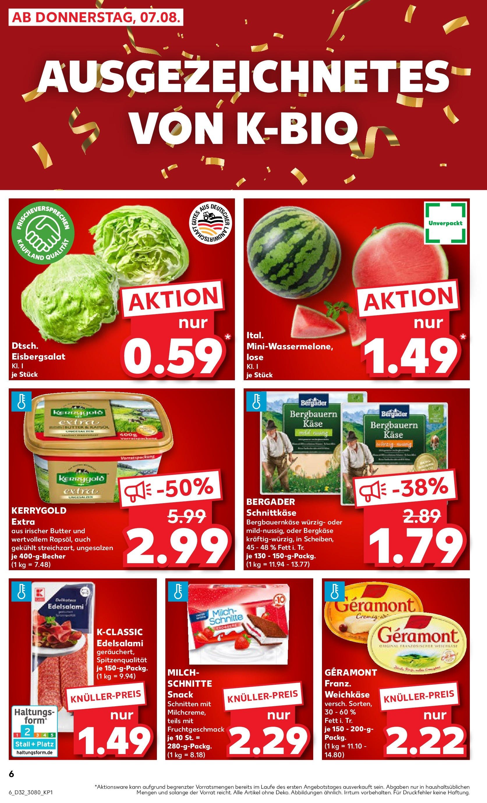 Prospekt Kaufland ab 07.08.2025 » Angebote Online zum Blättern | Seite: 6 | Produkte: Geramont, Butter, Käse, Rapsöl
