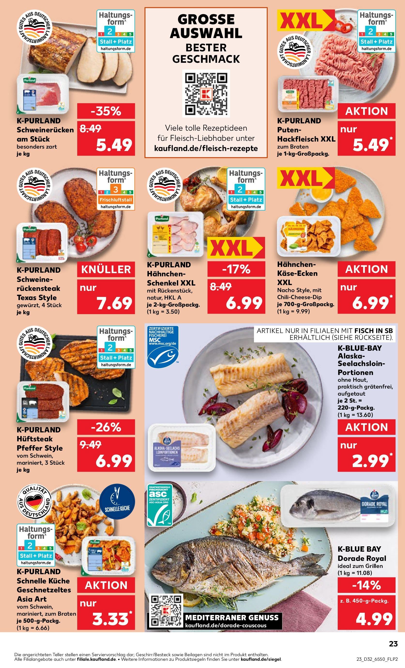 Prospekt Kaufland ab 07.08.2025 » Angebote Online zum Blättern | Seite: 23 | Produkte: Hahnchen, Küche, Pfeffer, Hackfleisch