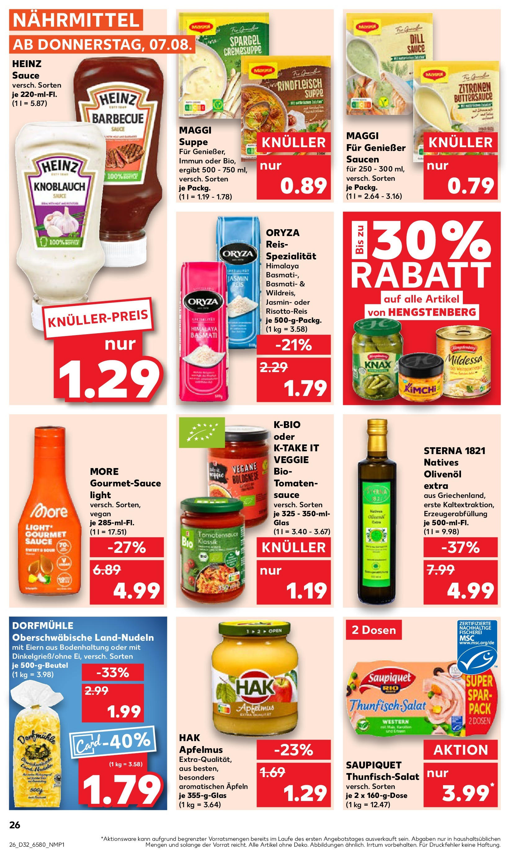 Prospekt Kaufland ab 07.08.2025 » Angebote Online zum Blättern | Seite: 26 | Produkte: Tomaten, Knoblauch, Reis, Rindfleisch