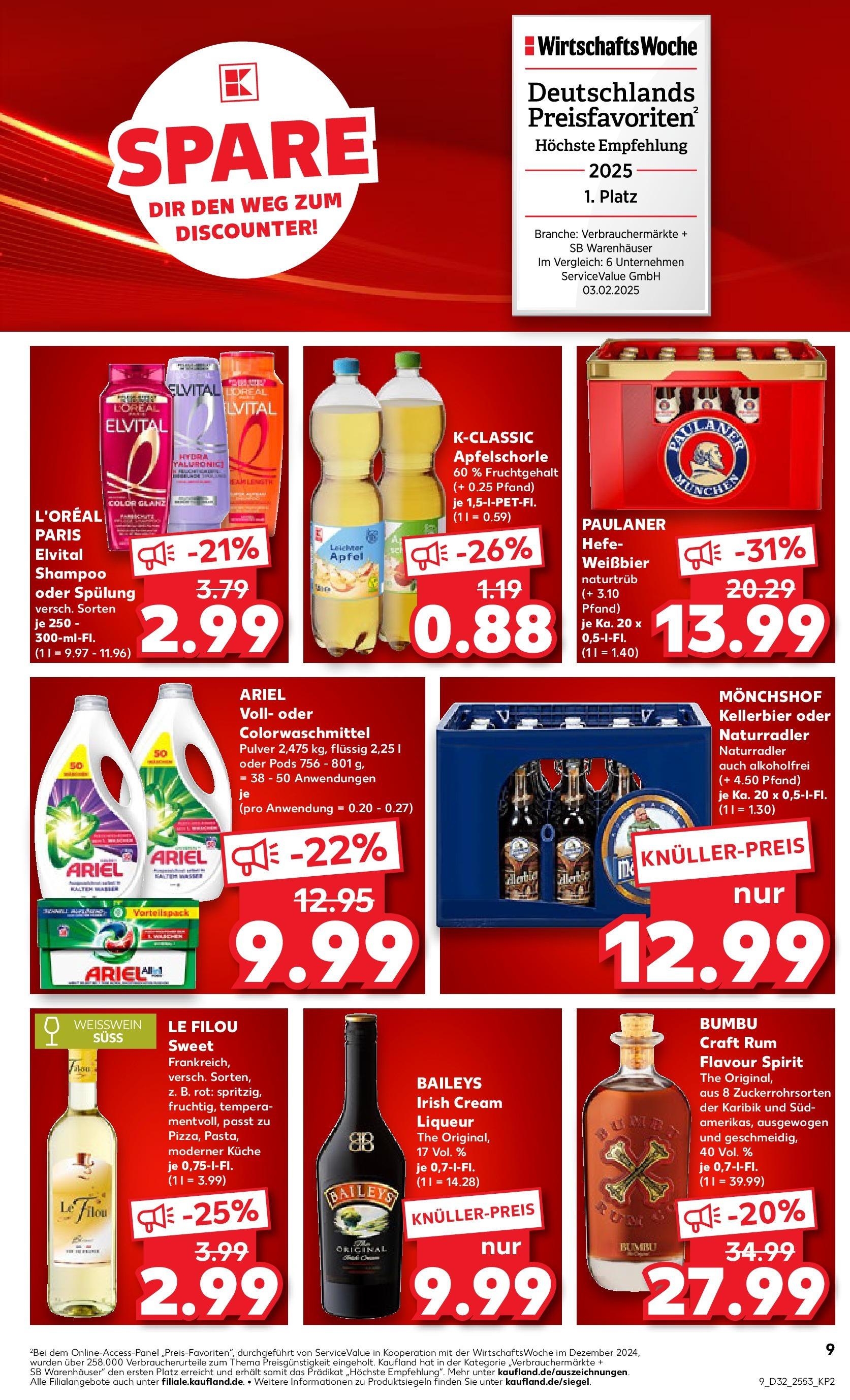 Prospekt Kaufland ab 07.08.2025 » Angebote Online zum Blättern | Seite: 9 | Produkte: Le filou, Ariel, Weißwein, Weißbier