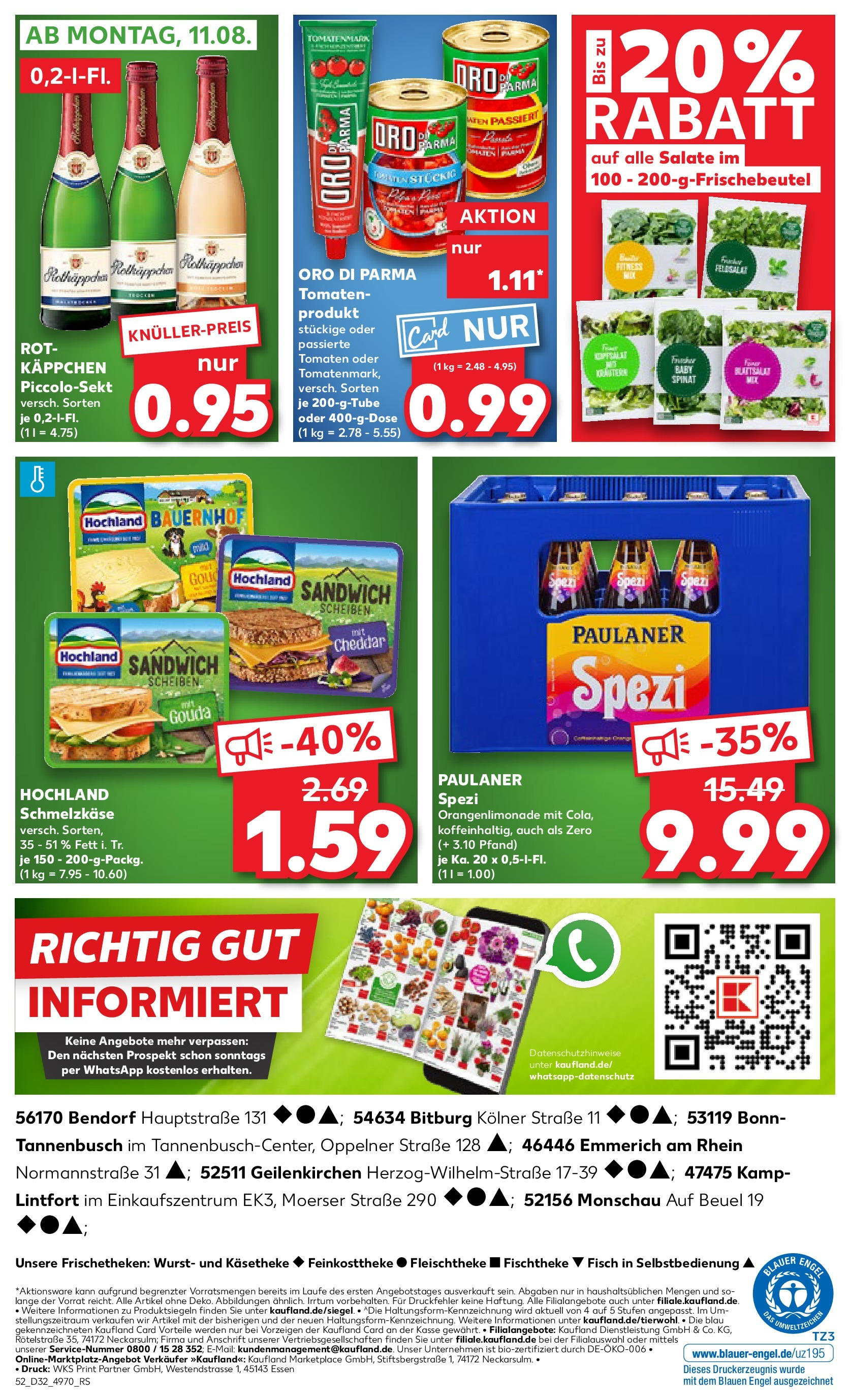 Prospekt Kaufland ab 07.08.2025 » Angebote Online zum Blättern | Seite: 52 | Produkte: Paulaner spezi, Oro di parma, Fisch, Rotkäppchen