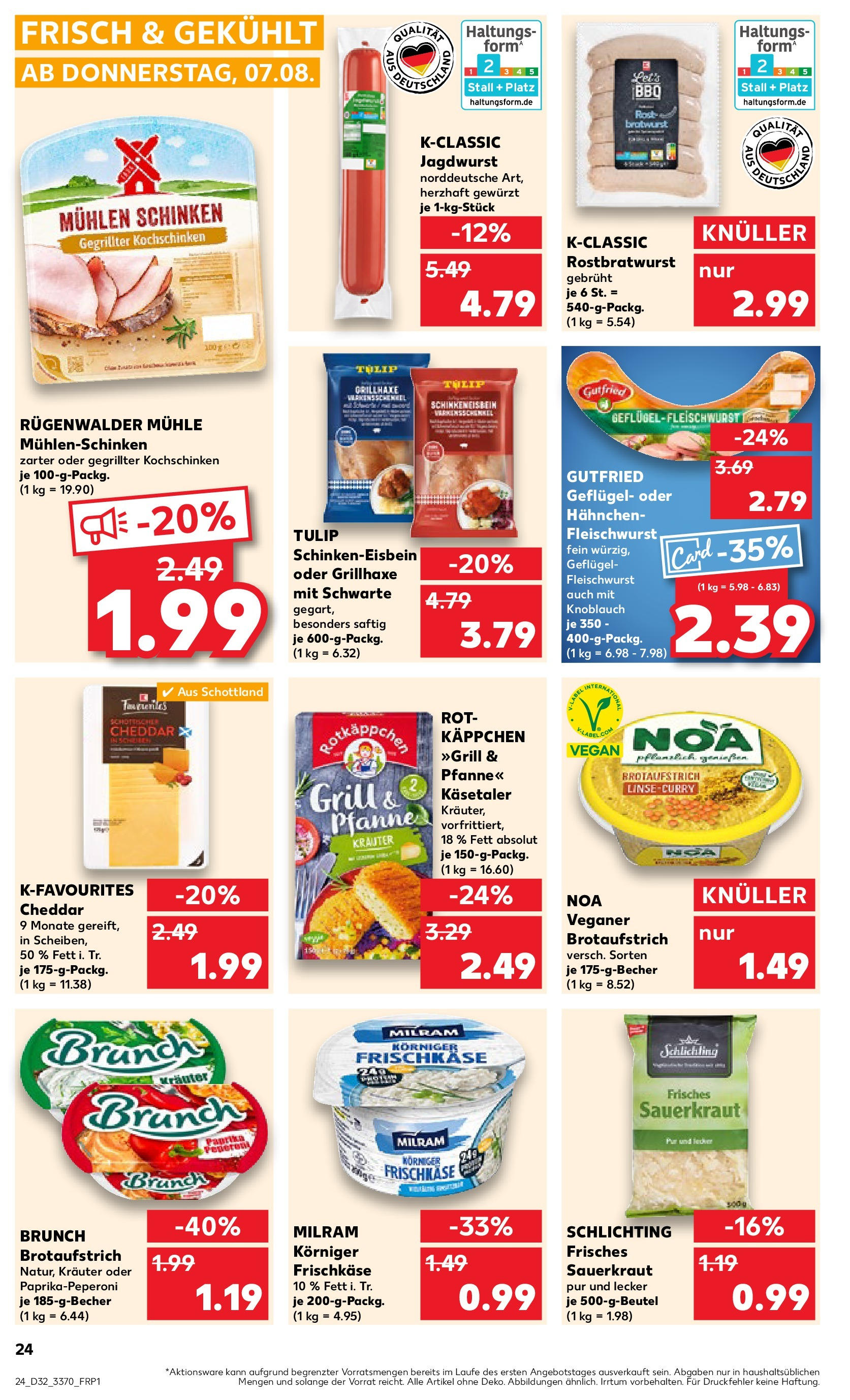 Prospekt Kaufland ab 07.08.2025 » Angebote Online zum Blättern | Seite: 24 | Produkte: Grill, Mühle, Bratwurst, Rotkäppchen