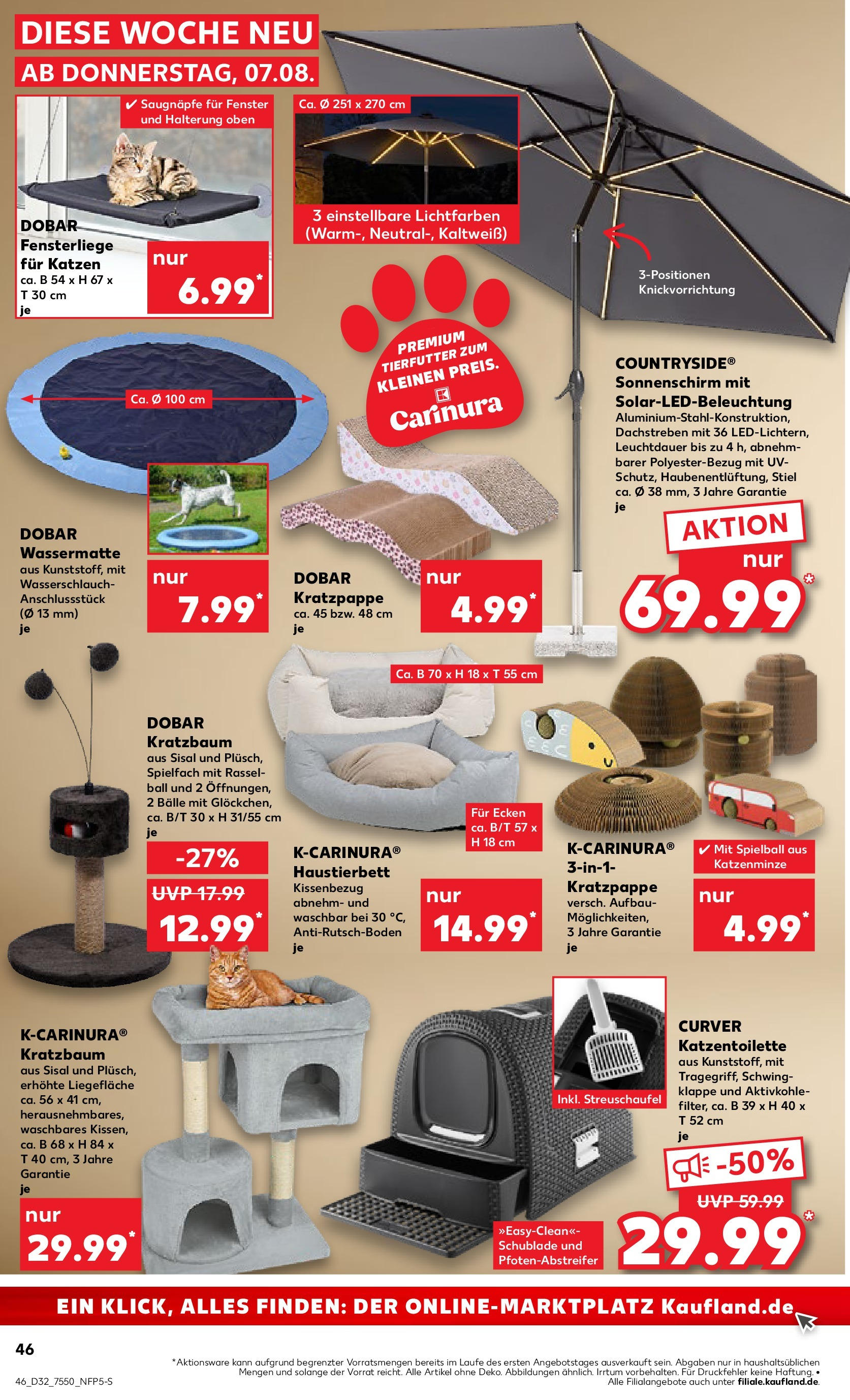 Prospekt Kaufland ab 07.08.2025 » Angebote Online zum Blättern | Seite: 46 | Produkte: Box, Sonnenschirm