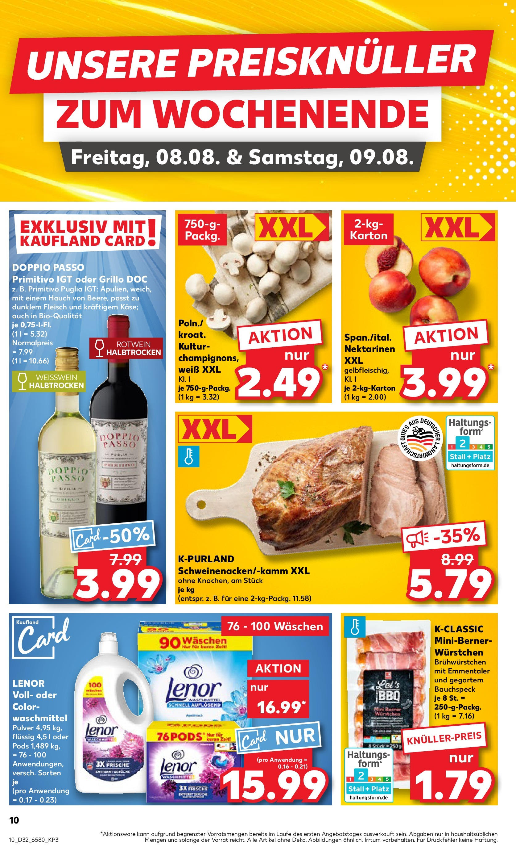 Prospekt Kaufland ab 07.08.2025 » Angebote Online zum Blättern | Seite: 10 | Produkte: Lenor, Nektarinen, Rotwein, Doppio Passo