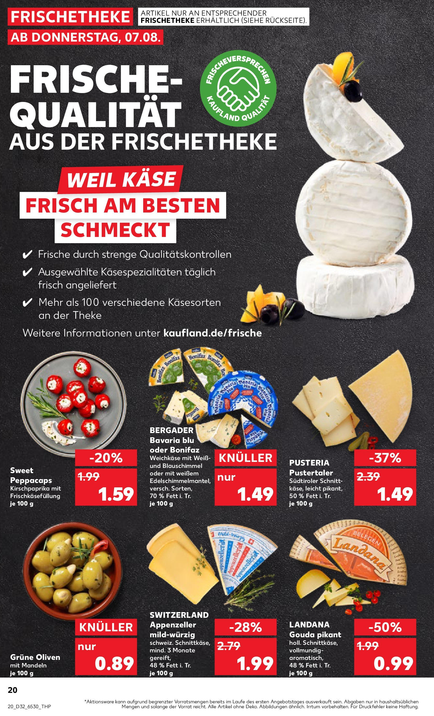 Prospekt Kaufland ab 07.08.2025 » Angebote Online zum Blättern | Seite: 20 | Produkte: Käse, Theke, Gouda, Mandeln