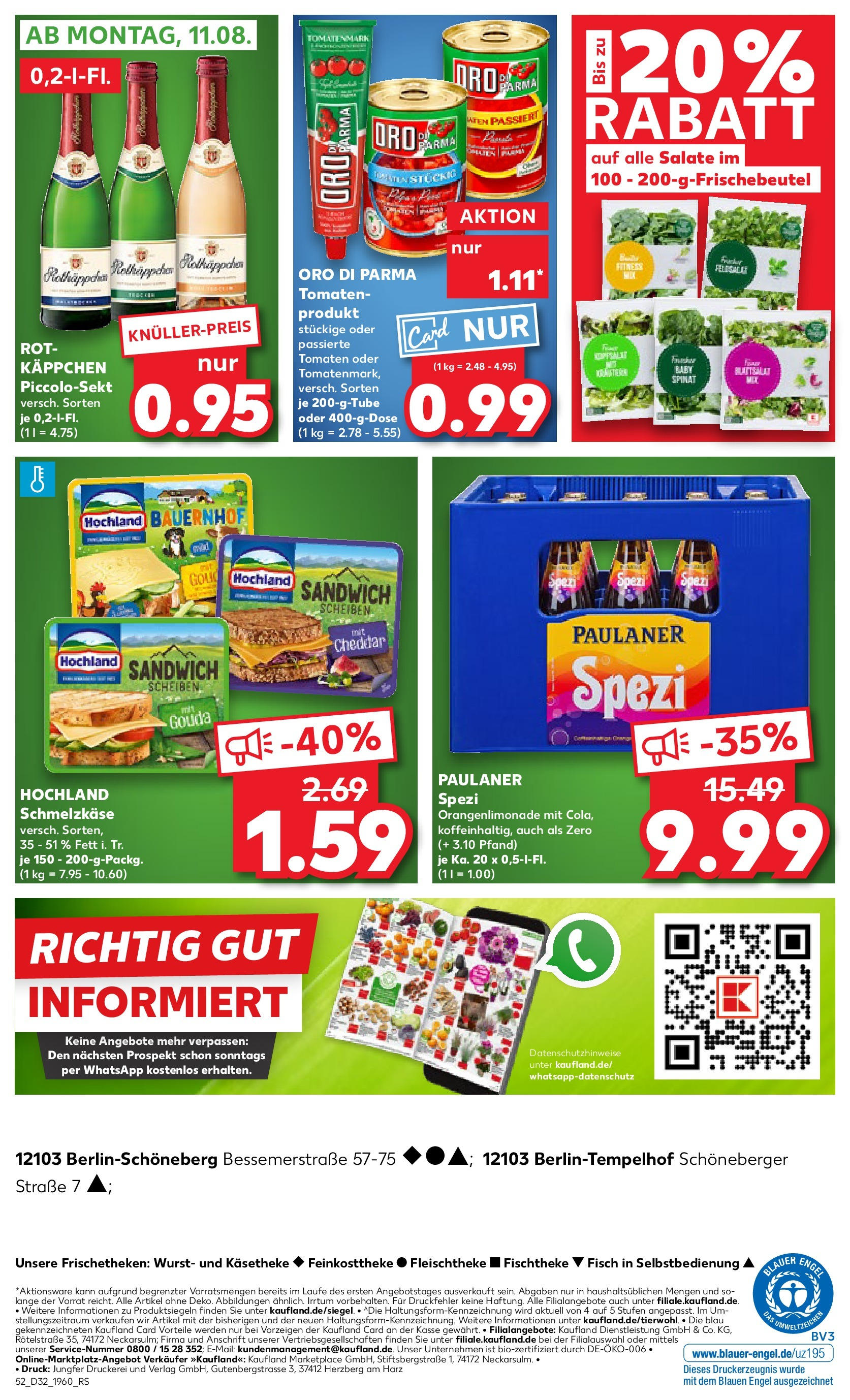 Prospekt Kaufland ab 07.08.2025 » Angebote Online zum Blättern | Seite: 52 | Produkte: Paulaner spezi, Gouda, Oro di parma, Rotkäppchen