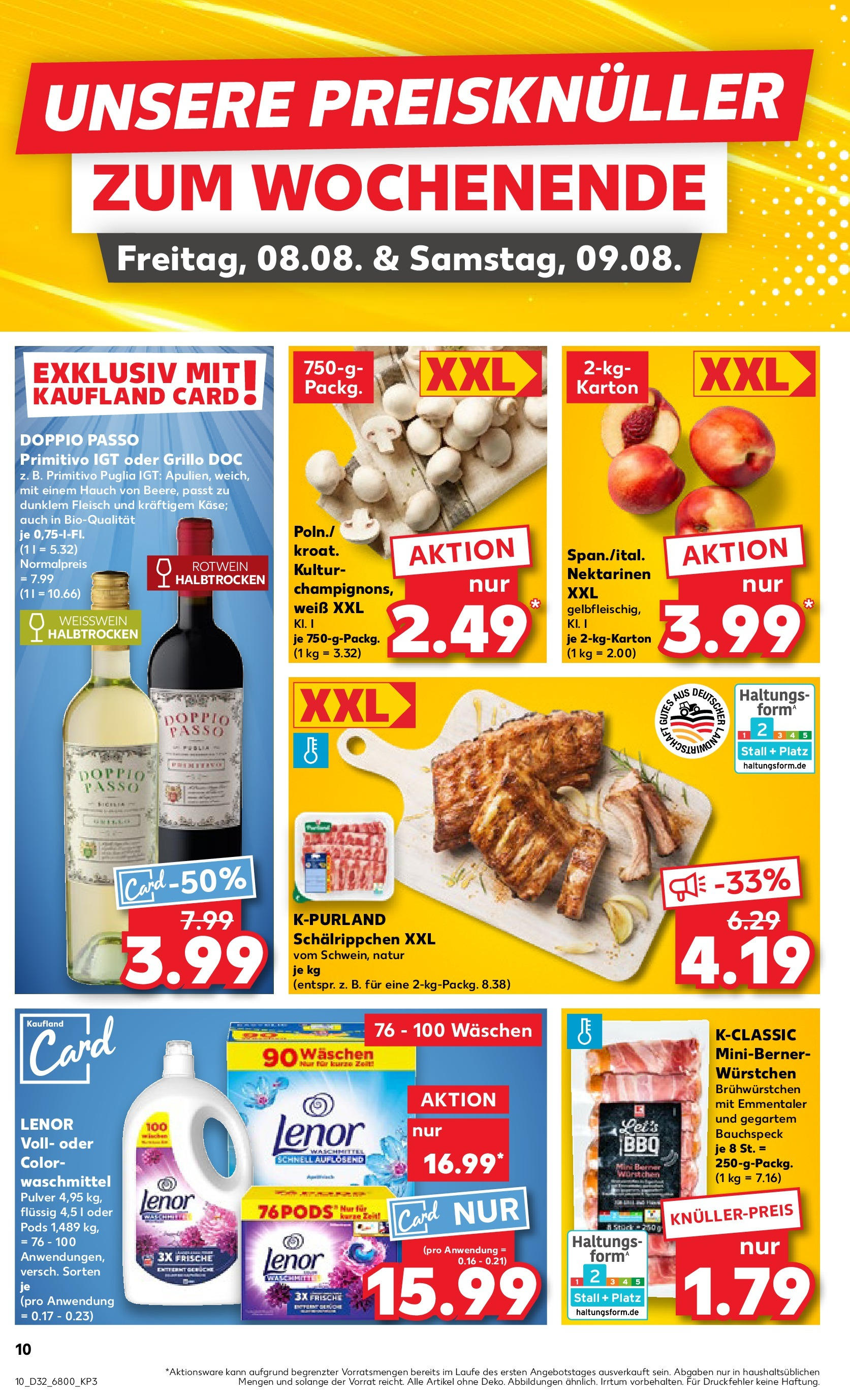 Prospekt Kaufland ab 07.08.2025 » Angebote Online zum Blättern | Seite: 10 | Produkte: Weißwein, Rotwein, Waschmittel, Fleisch