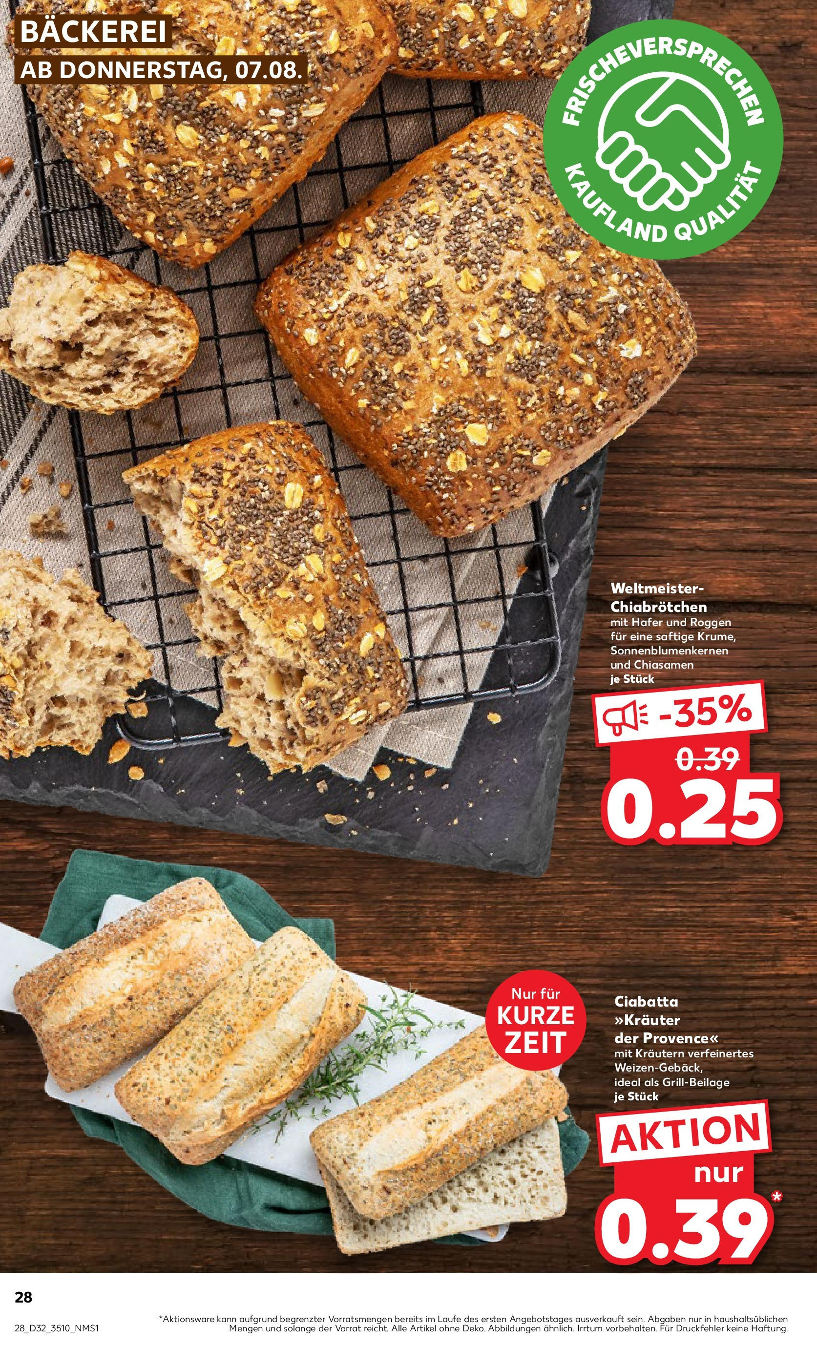 Prospekt Kaufland ab 07.08.2025 » Angebote Online zum Blättern | Seite: 28 | Produkte: Bäckerei