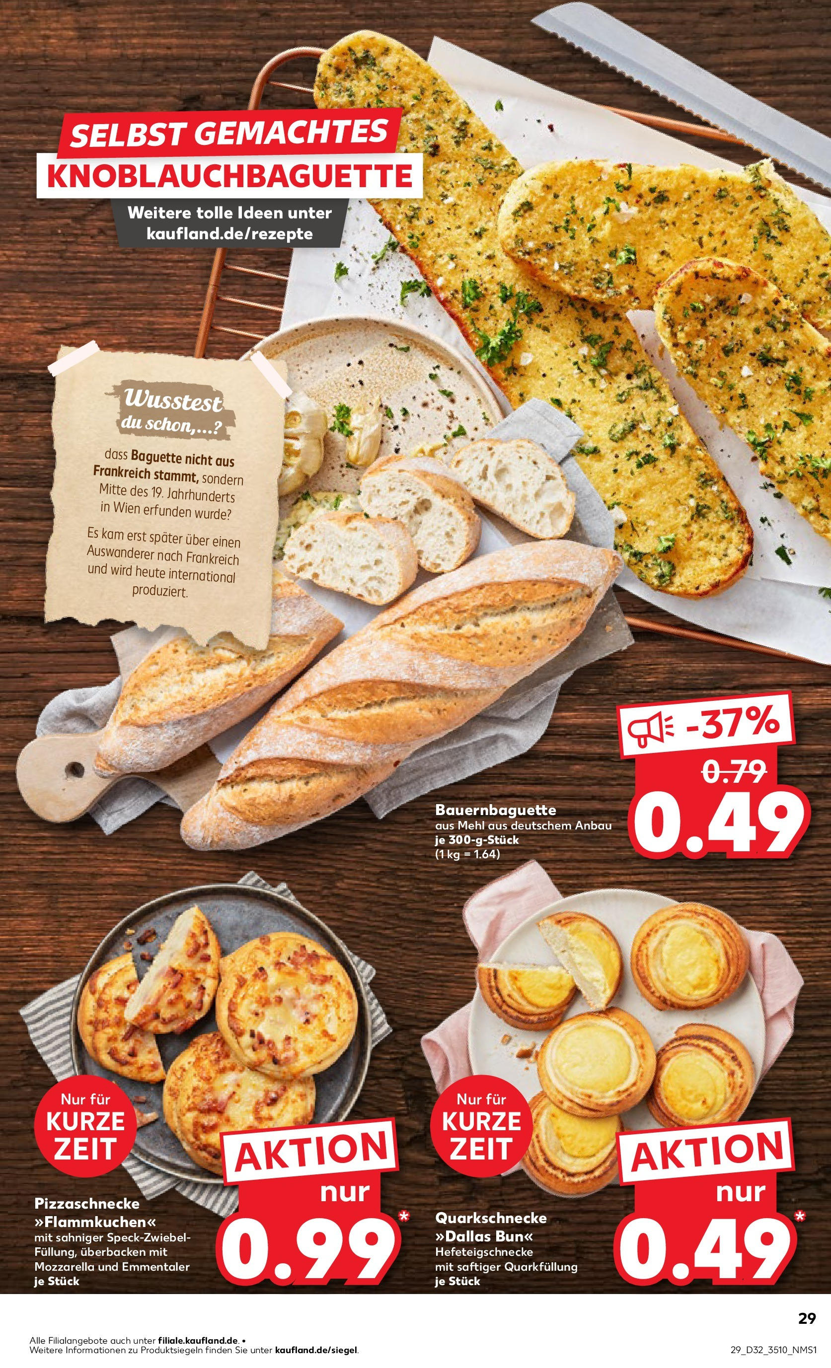 Prospekt Kaufland ab 07.08.2025 » Angebote Online zum Blättern | Seite: 29 | Produkte: Quark, Mozzarella, Baguette, Pizza