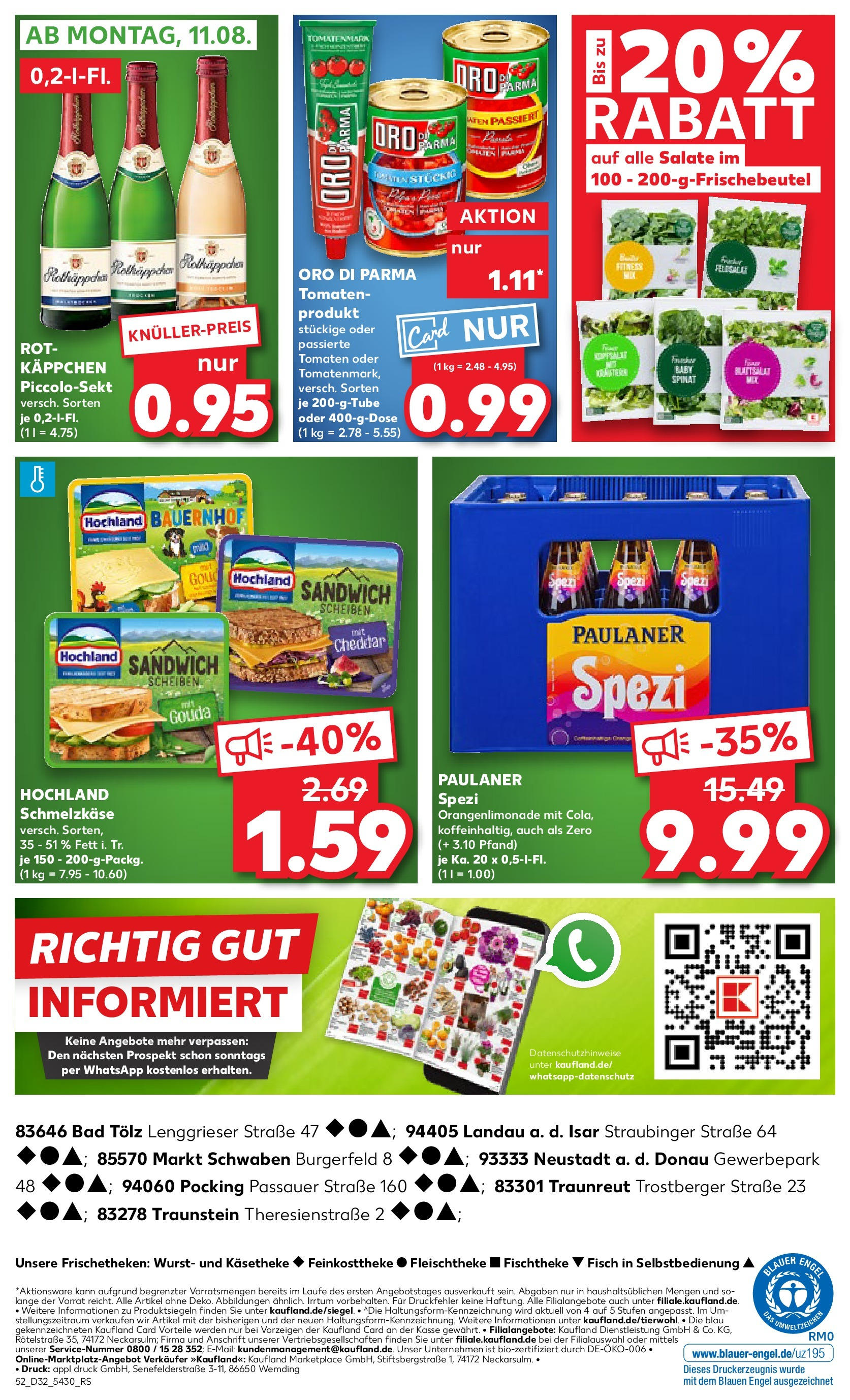 Prospekt Kaufland ab 07.08.2025 » Angebote Online zum Blättern | Seite: 52 | Produkte: Paulaner spezi, Gouda, Bad, Tomaten