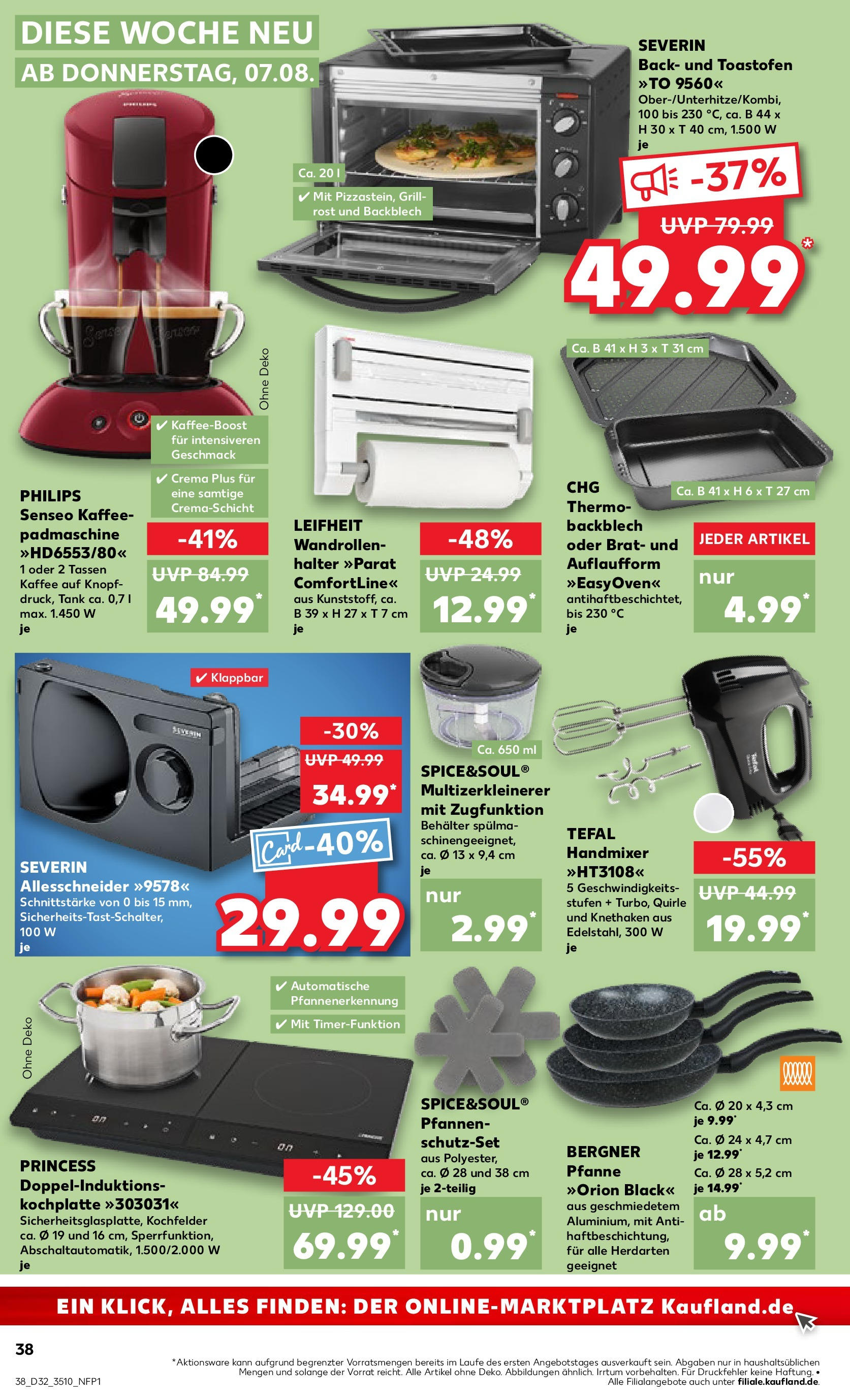 Prospekt Kaufland ab 07.08.2025 » Angebote Online zum Blättern | Seite: 38 | Produkte: Senseo, Grill, Mixer, Handmixer