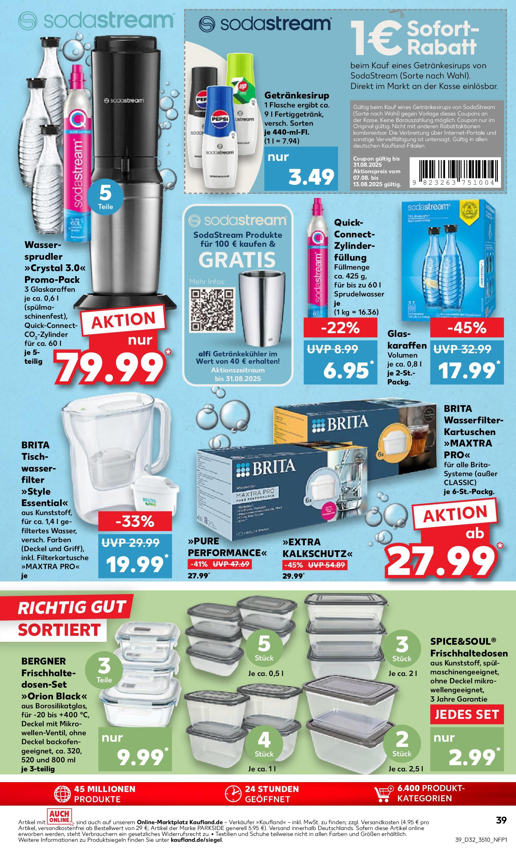 Prospekt Kaufland ab 07.08.2025 » Angebote Online zum Blättern | Seite: 39 | Produkte: Tisch, Wasser, Backofen, Pepsi