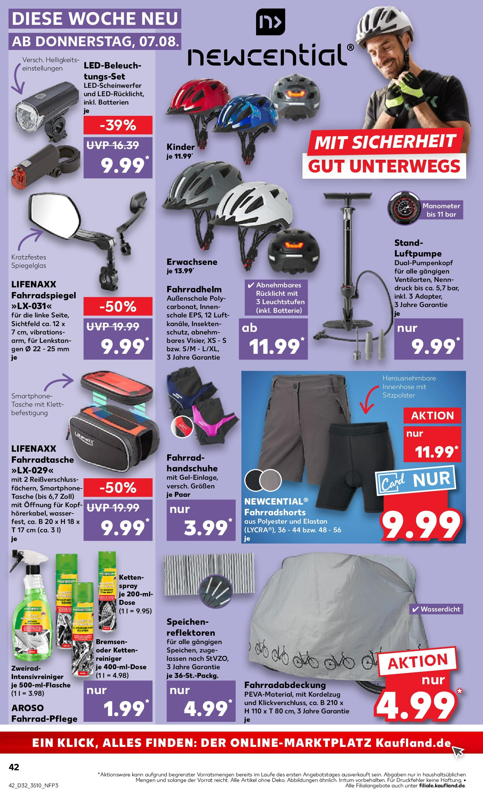 Prospekt Kaufland ab 07.08.2025 » Angebote Online zum Blättern | Seite: 42 | Produkte: Manometer, Batterien, Fahrradhelm, Wasser