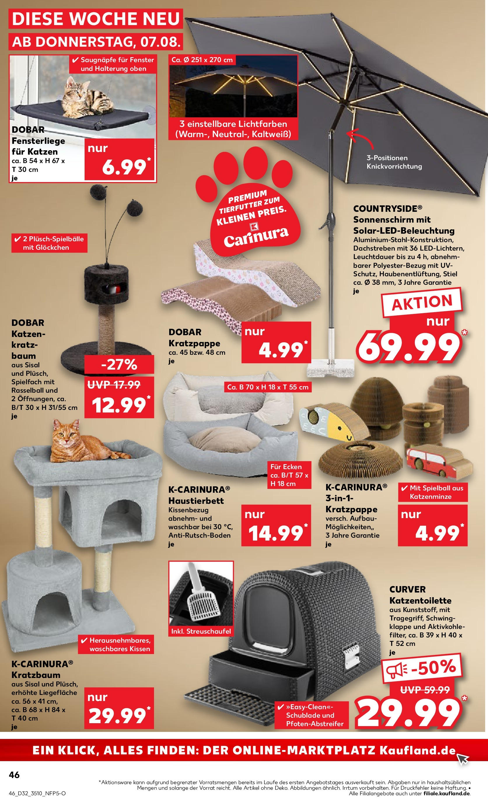 Prospekt Kaufland ab 07.08.2025 » Angebote Online zum Blättern | Seite: 46 | Produkte: Kissen, Box, Sonnenschirm