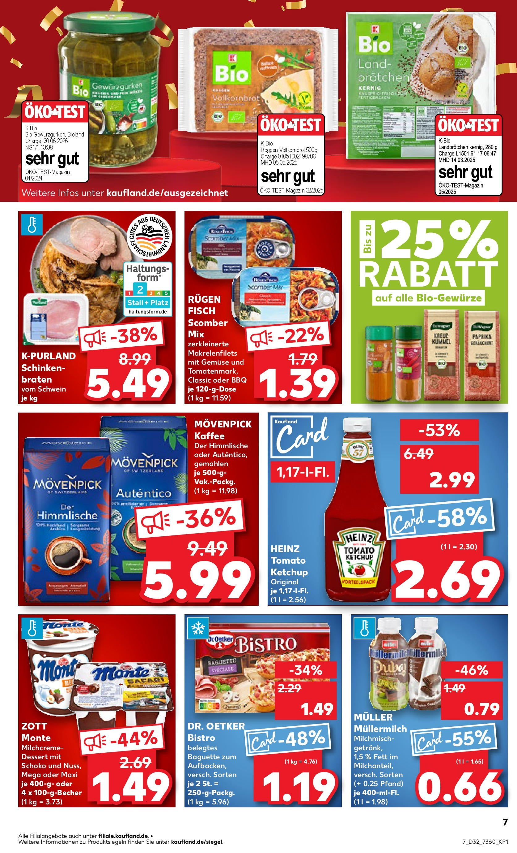 Prospekt Kaufland ab 07.08.2025 » Angebote Online zum Blättern | Seite: 7 | Produkte: Kaffee, Baguette, Fisch, Muller mullermilch