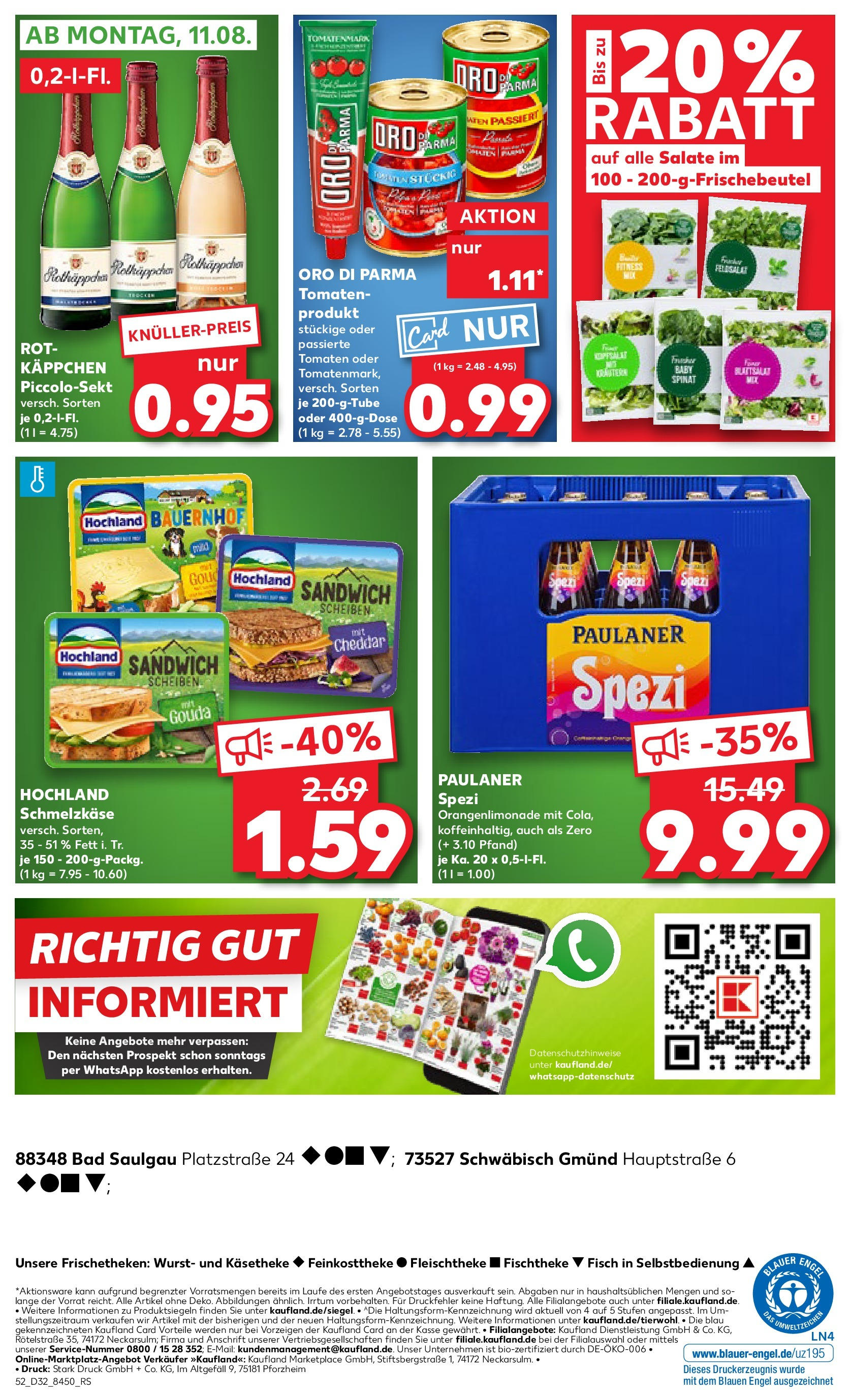 Prospekt Kaufland ab 07.08.2025 » Angebote Online zum Blättern | Seite: 52 | Produkte: Paulaner spezi, Tomaten, Wurst, Paulaner