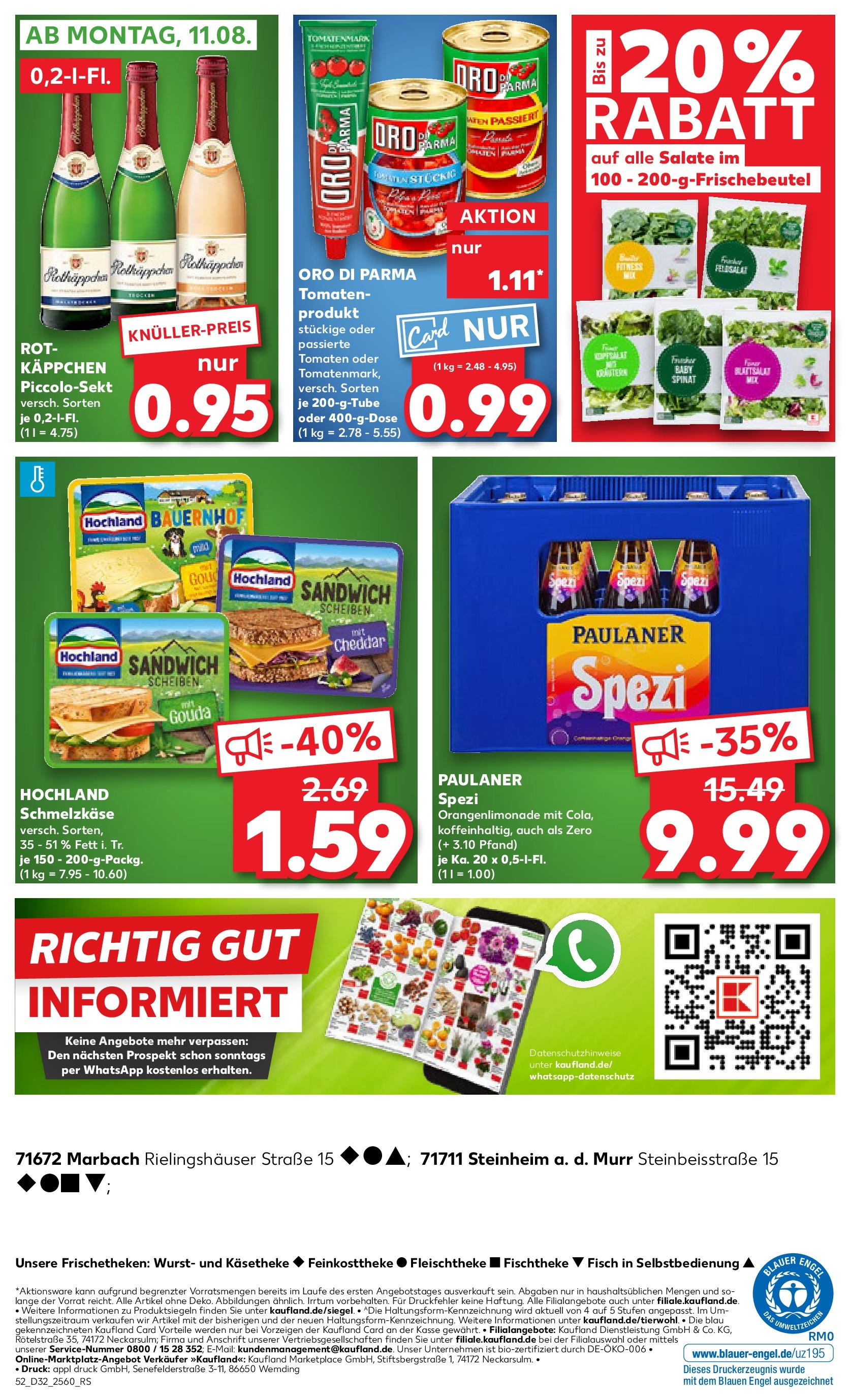 Prospekt Kaufland ab 07.08.2025 » Angebote Online zum Blättern | Seite: 52 | Produkte: Paulaner spezi, Gouda, Tomaten, Fisch