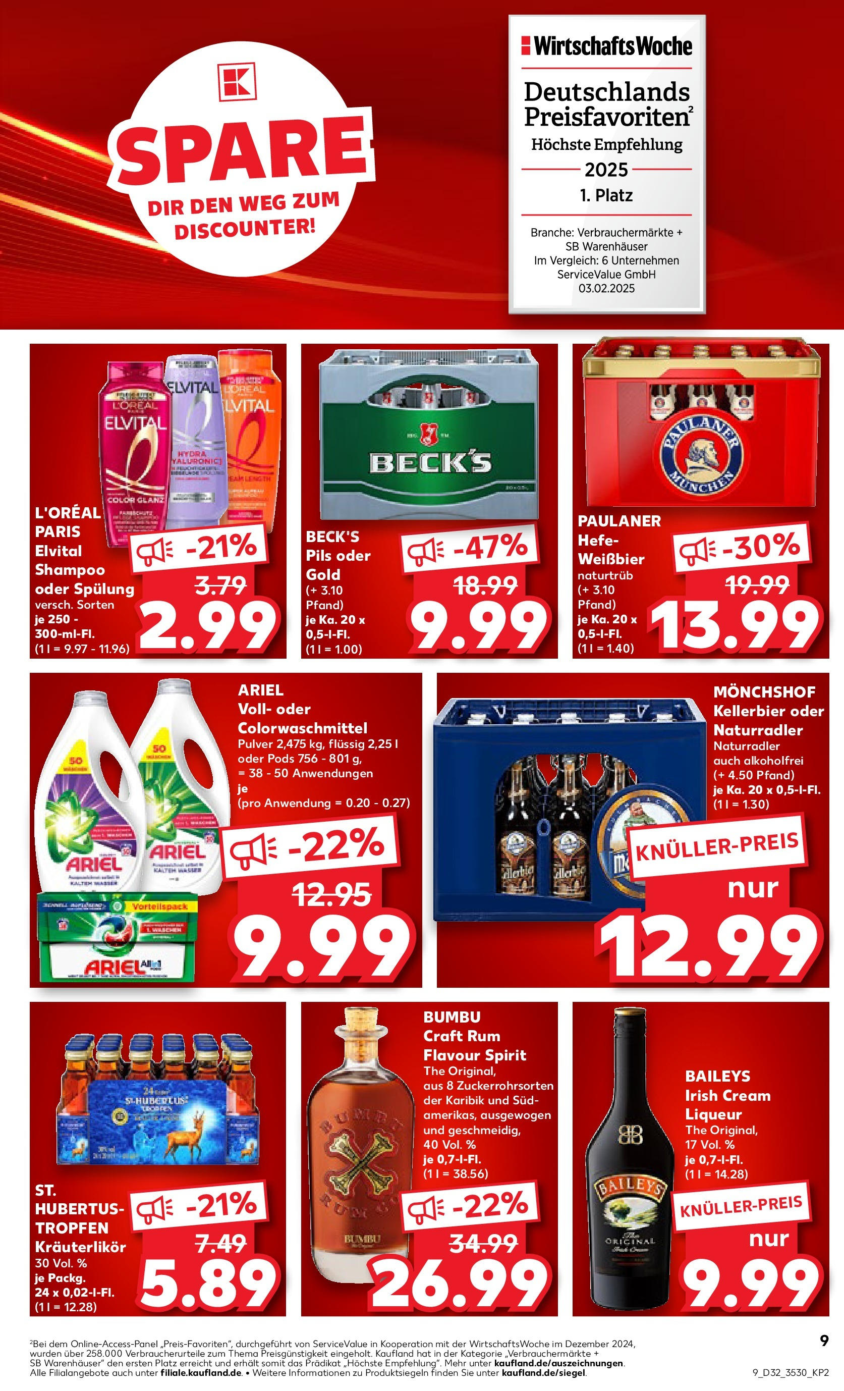 Prospekt Kaufland ab 07.08.2025 » Angebote Online zum Blättern | Seite: 9 | Produkte: Weißbier, Rum, Pils, Baileys