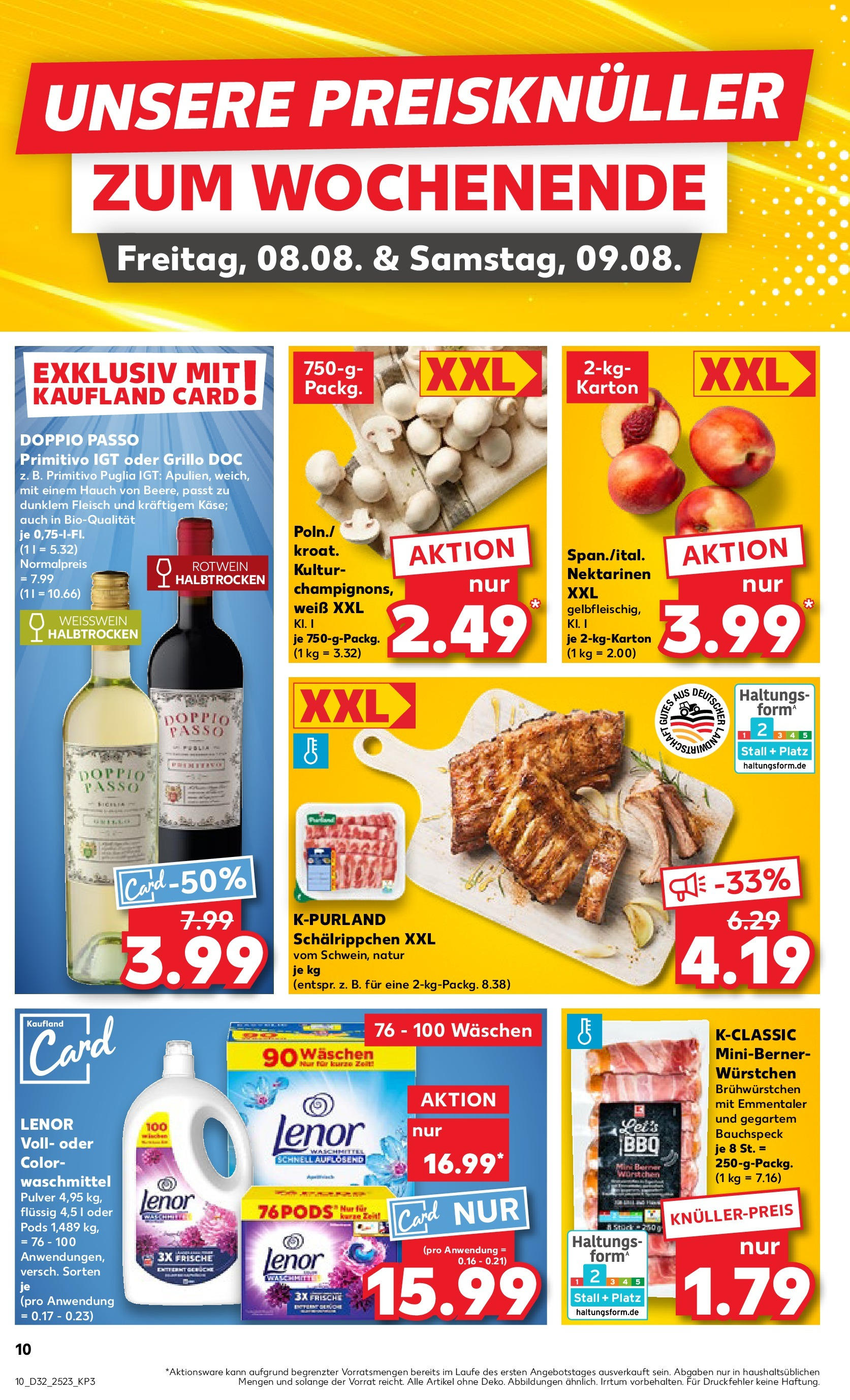 Prospekt Kaufland ab 07.08.2025 » Angebote Online zum Blättern | Seite: 10 | Produkte: Weißwein, Rotwein, Doppio passo primitivo, Waschmittel