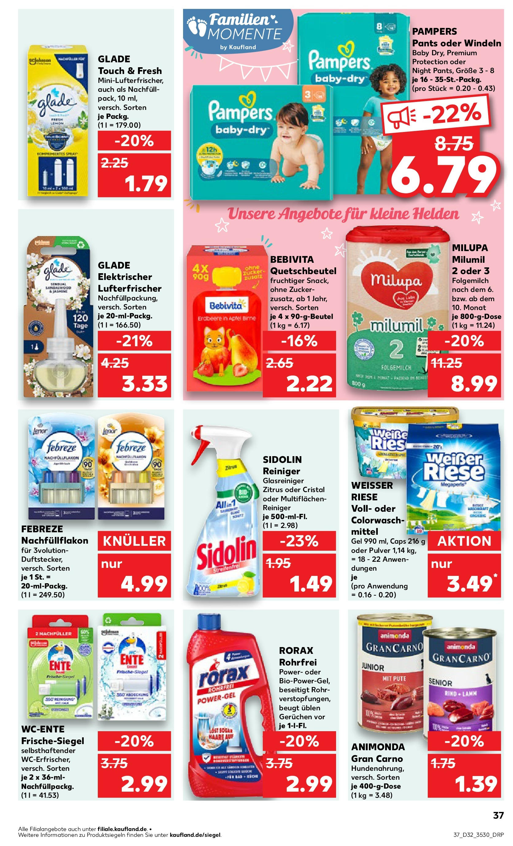 Prospekt Kaufland ab 07.08.2025 » Angebote Online zum Blättern | Seite: 37 | Produkte: Lenor, Pute, Zucker, Birne