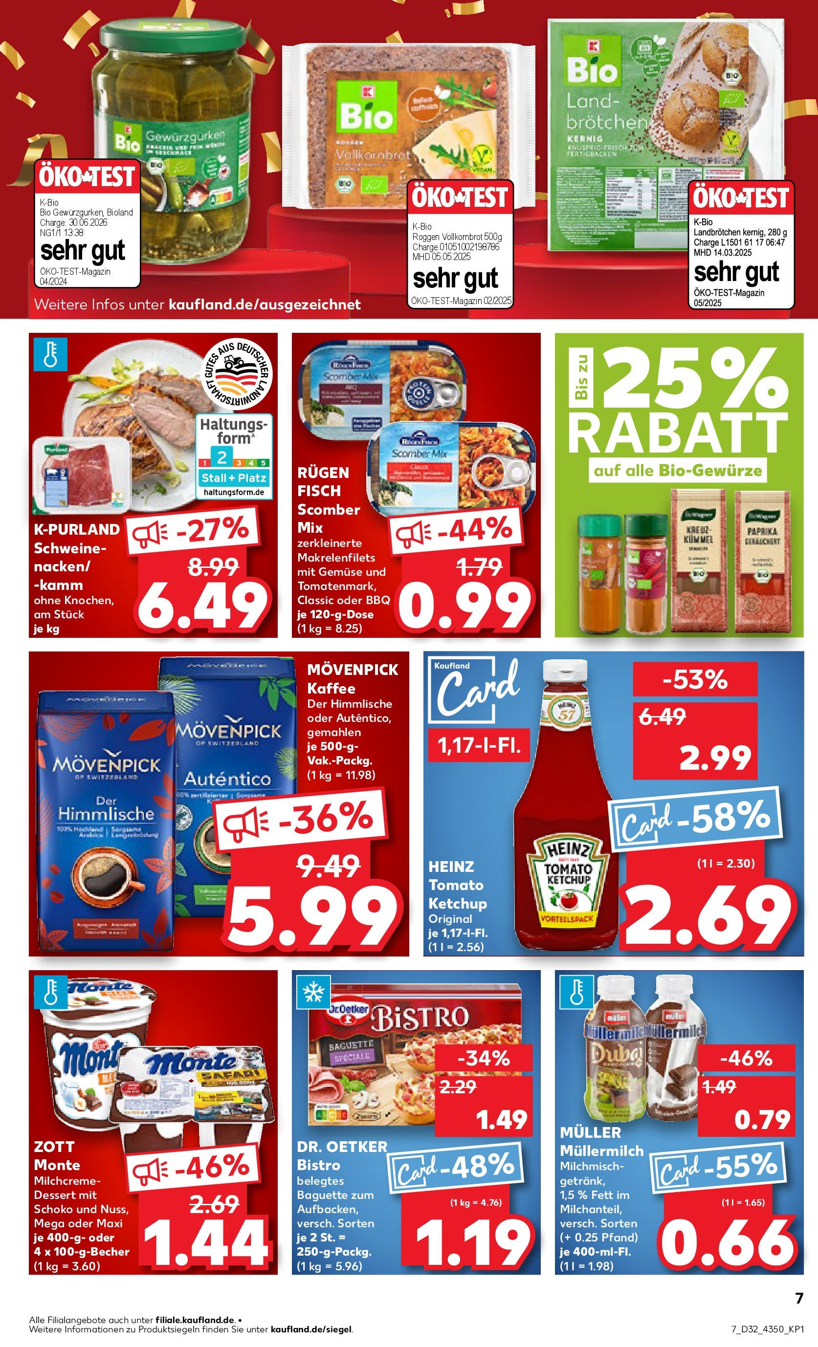 Prospekt Kaufland ab 07.08.2025 » Angebote Online zum Blättern | Seite: 7 | Produkte: Kaffee, Vollkornbrot, Gemüse, Muller mullermilch