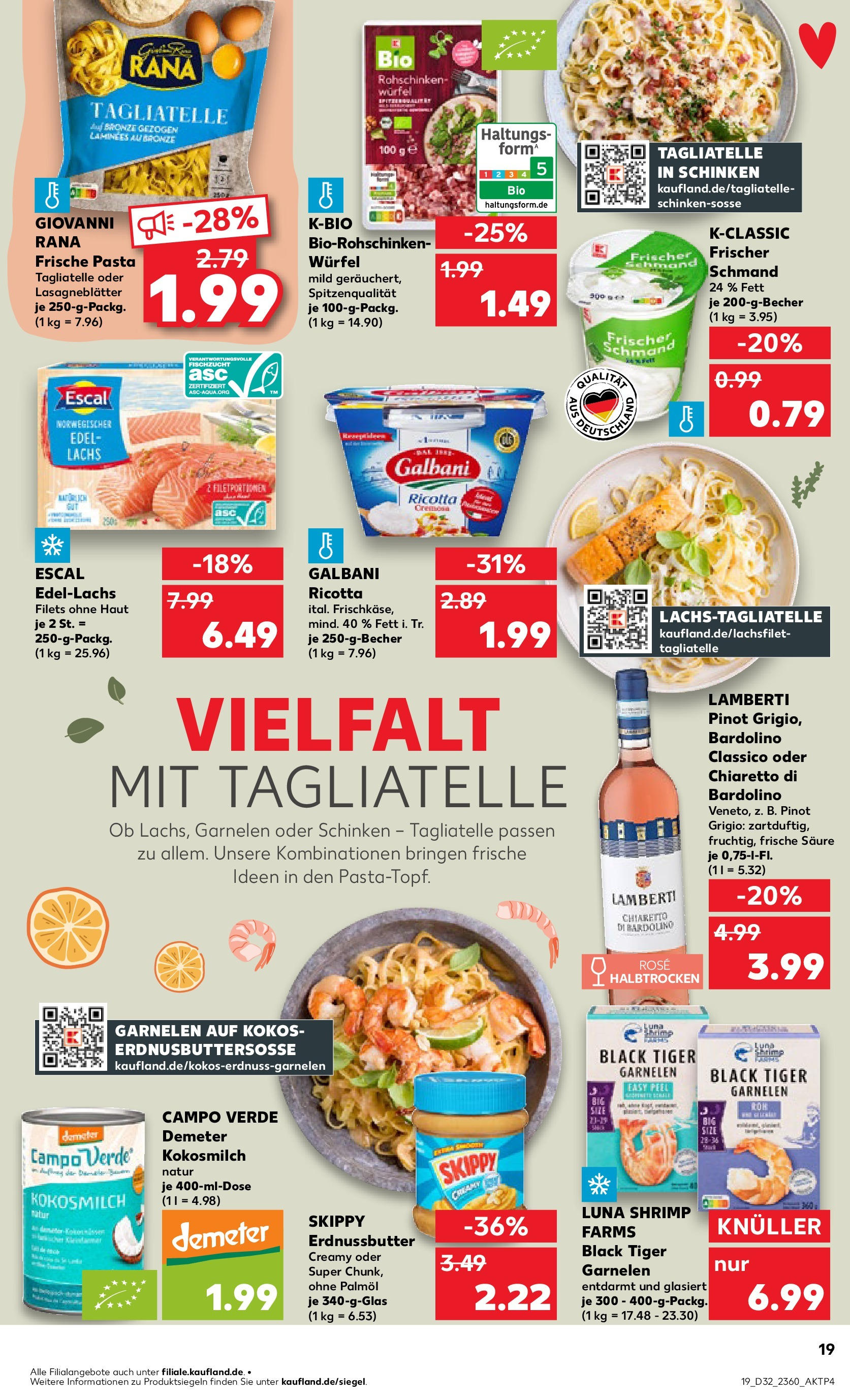 Prospekt Kaufland ab 07.08.2025 » Angebote Online zum Blättern | Seite: 19 | Produkte: Butter, Garnelen, Schinken, Tiger garnelen