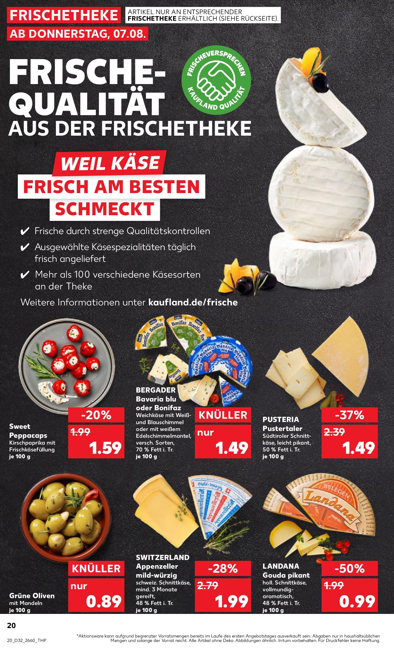 Prospekt Kaufland ab 07.08.2025 » Angebote Online zum Blättern | Seite: 20 | Produkte: Käse, Theke, Gouda, Mandeln