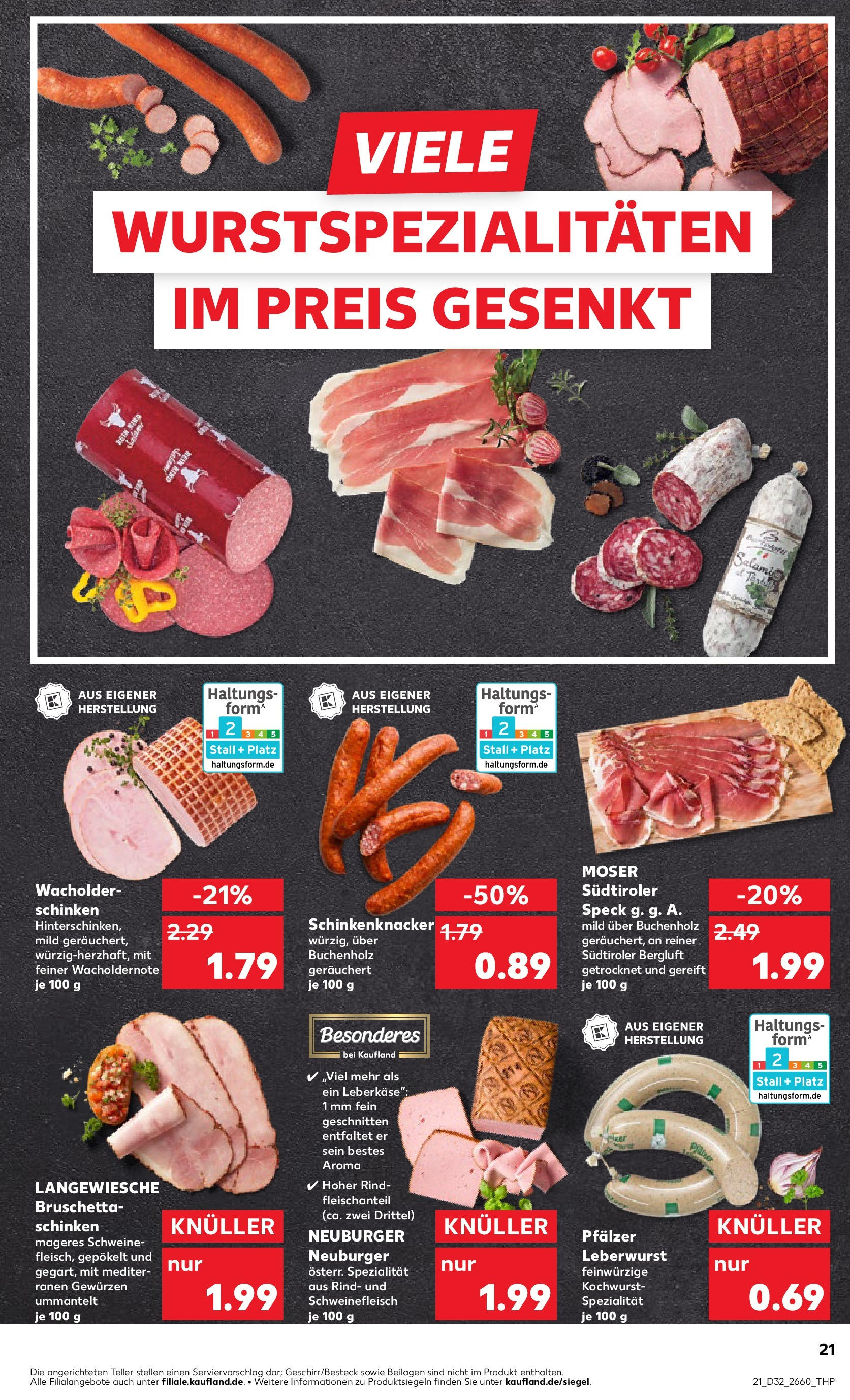Prospekt Kaufland ab 07.08.2025 » Angebote Online zum Blättern | Seite: 21 | Produkte: Schinken, Schweinefleisch, Leberkase