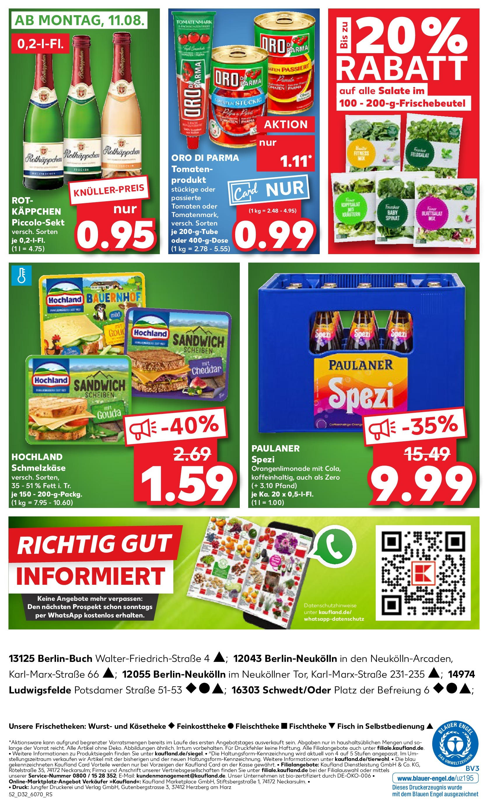 Prospekt Kaufland ab 07.08.2025 » Angebote Online zum Blättern | Seite: 52 | Produkte: Paulaner spezi, Gouda, Oro di parma, Paulaner