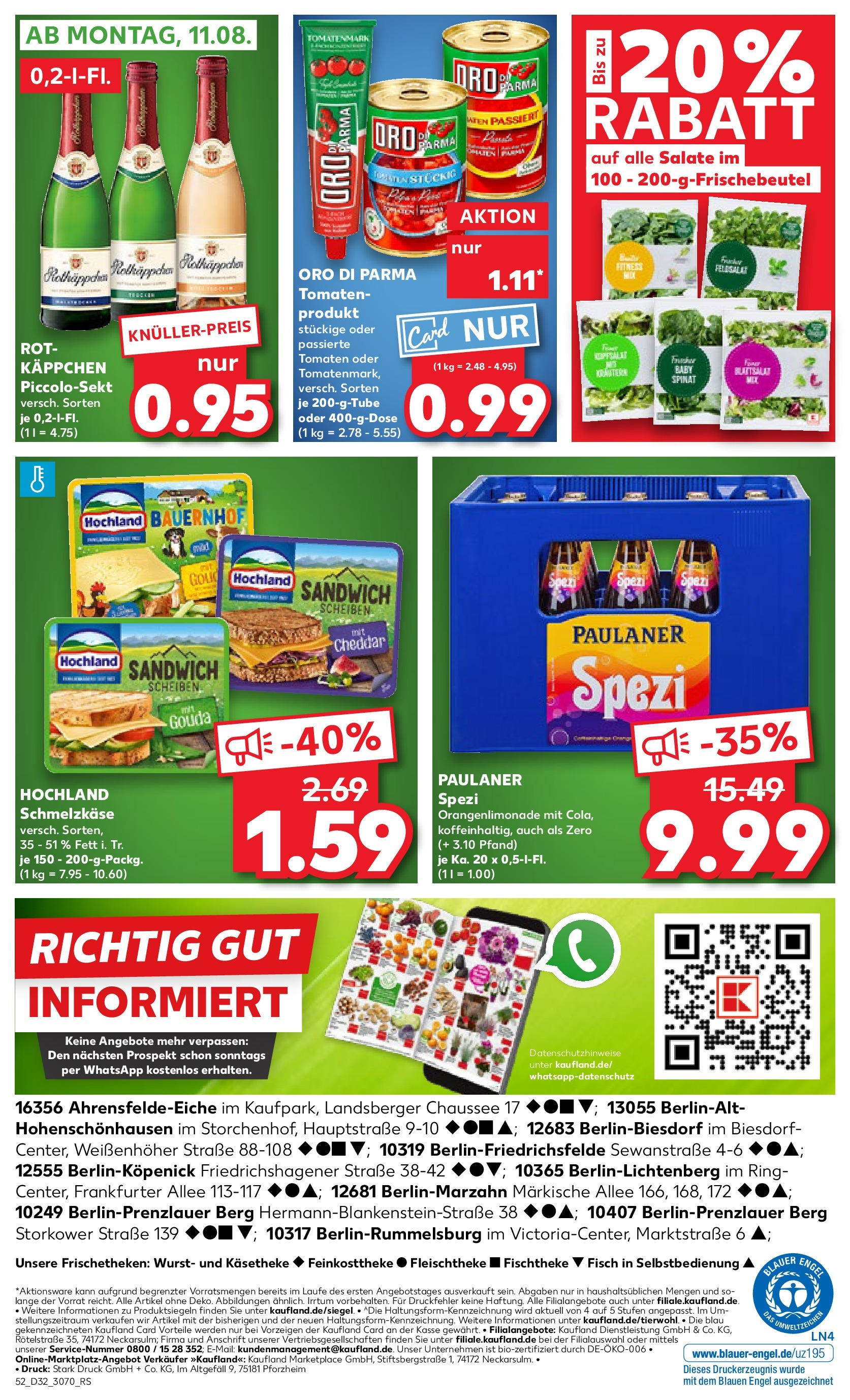 Prospekt Kaufland ab 07.08.2025 » Angebote Online zum Blättern | Seite: 52 | Produkte: Paulaner spezi, Gouda, Tomaten, Fisch