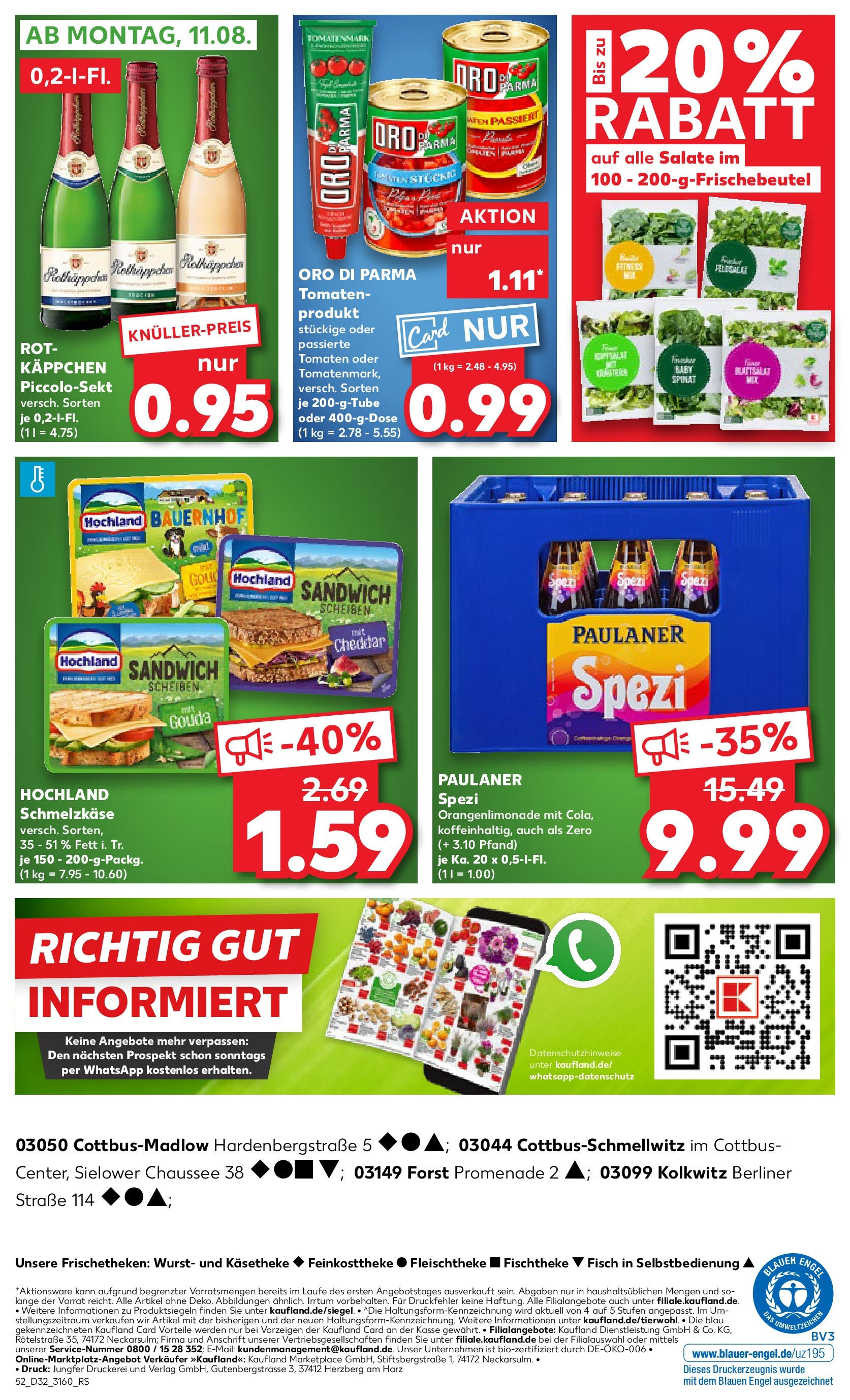 Prospekt Kaufland ab 07.08.2025 » Angebote Online zum Blättern | Seite: 52 | Produkte: Berliner, Paulaner spezi, Tomaten, Oro di parma