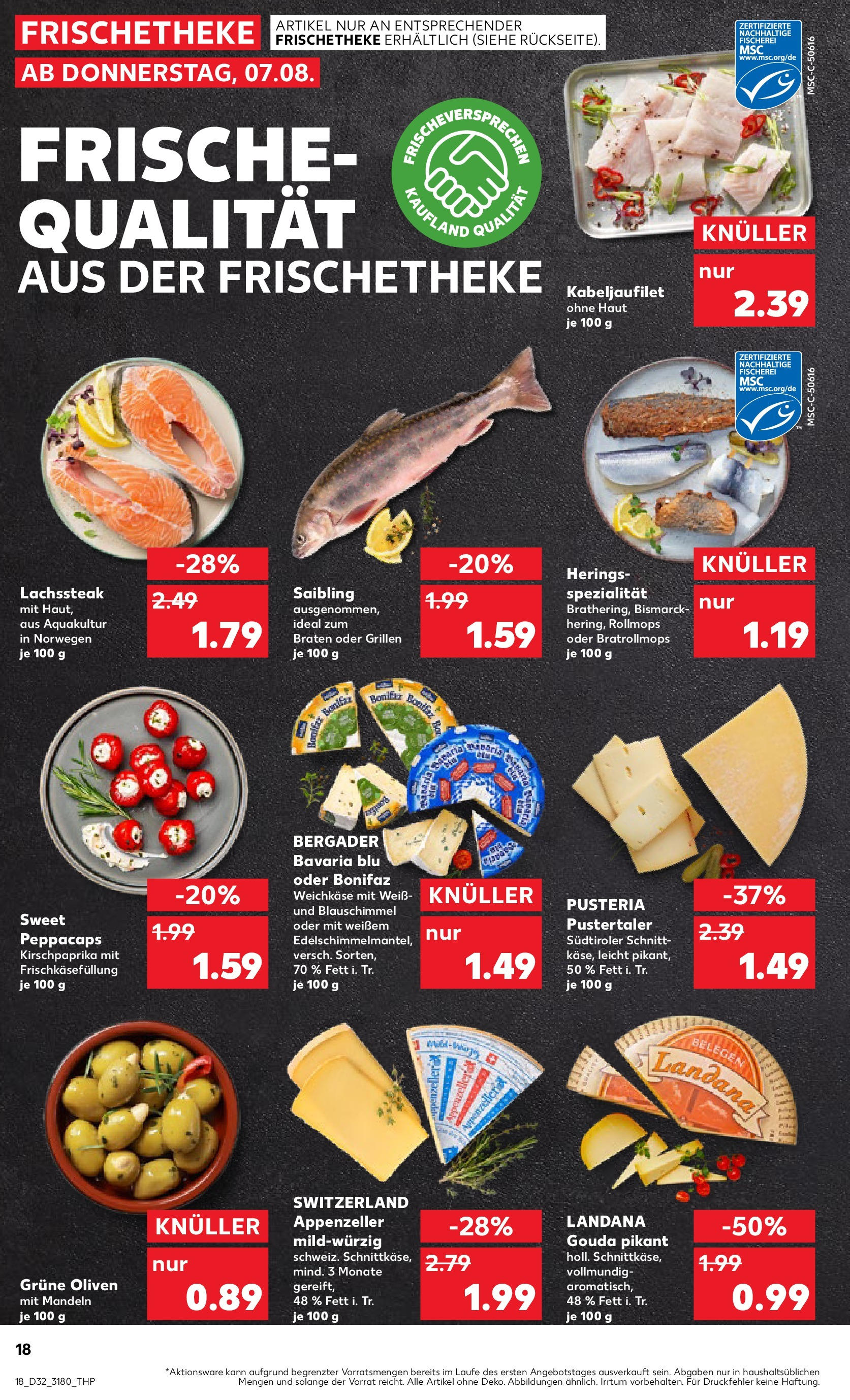 Prospekt Kaufland ab 07.08.2025 » Angebote Online zum Blättern | Seite: 18 | Produkte: Gouda, Mandeln, Steak