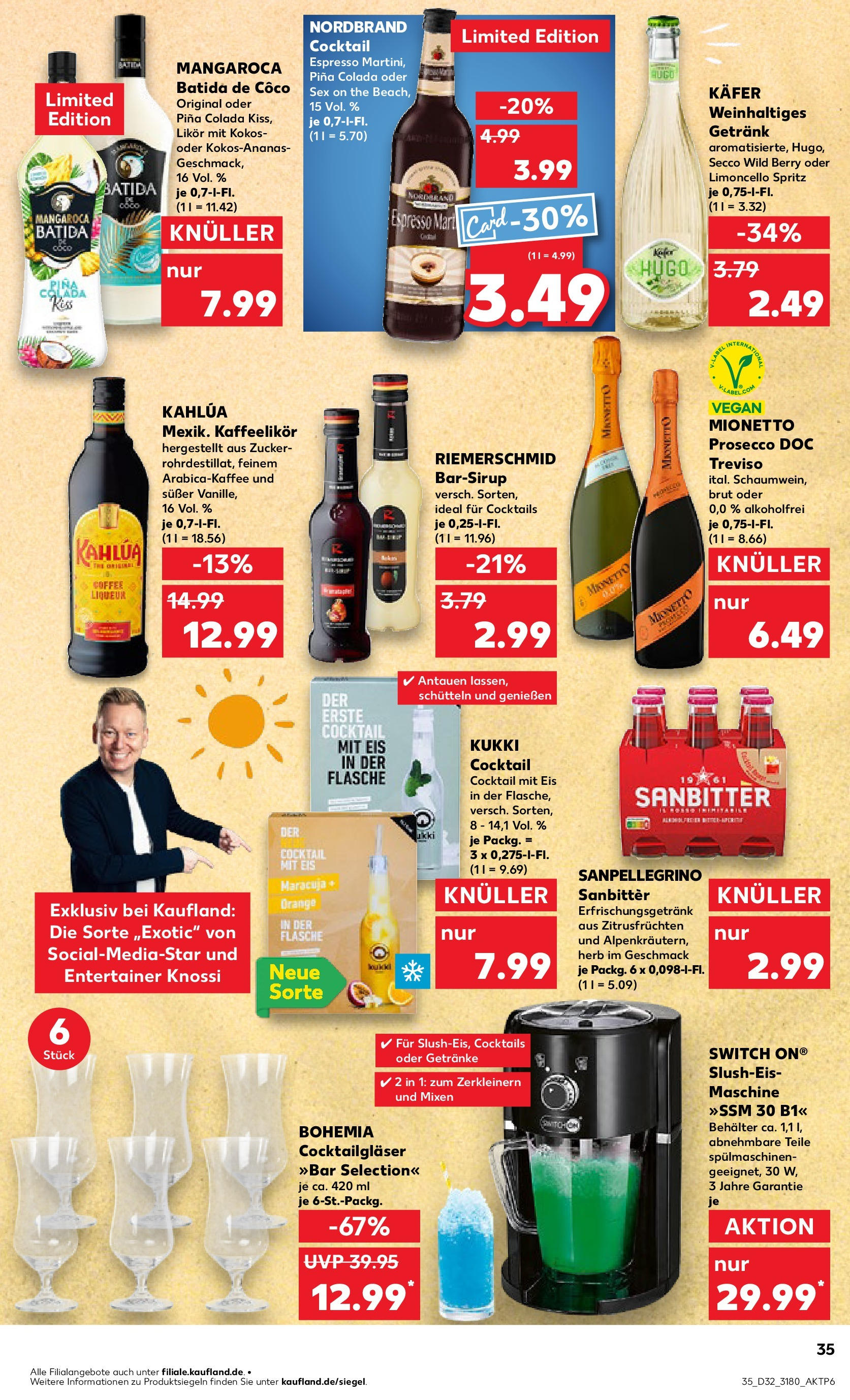 Prospekt Kaufland ab 07.08.2025 » Angebote Online zum Blättern | Seite: 35 | Produkte: Likör, Prosecco, Limoncello, Hugo