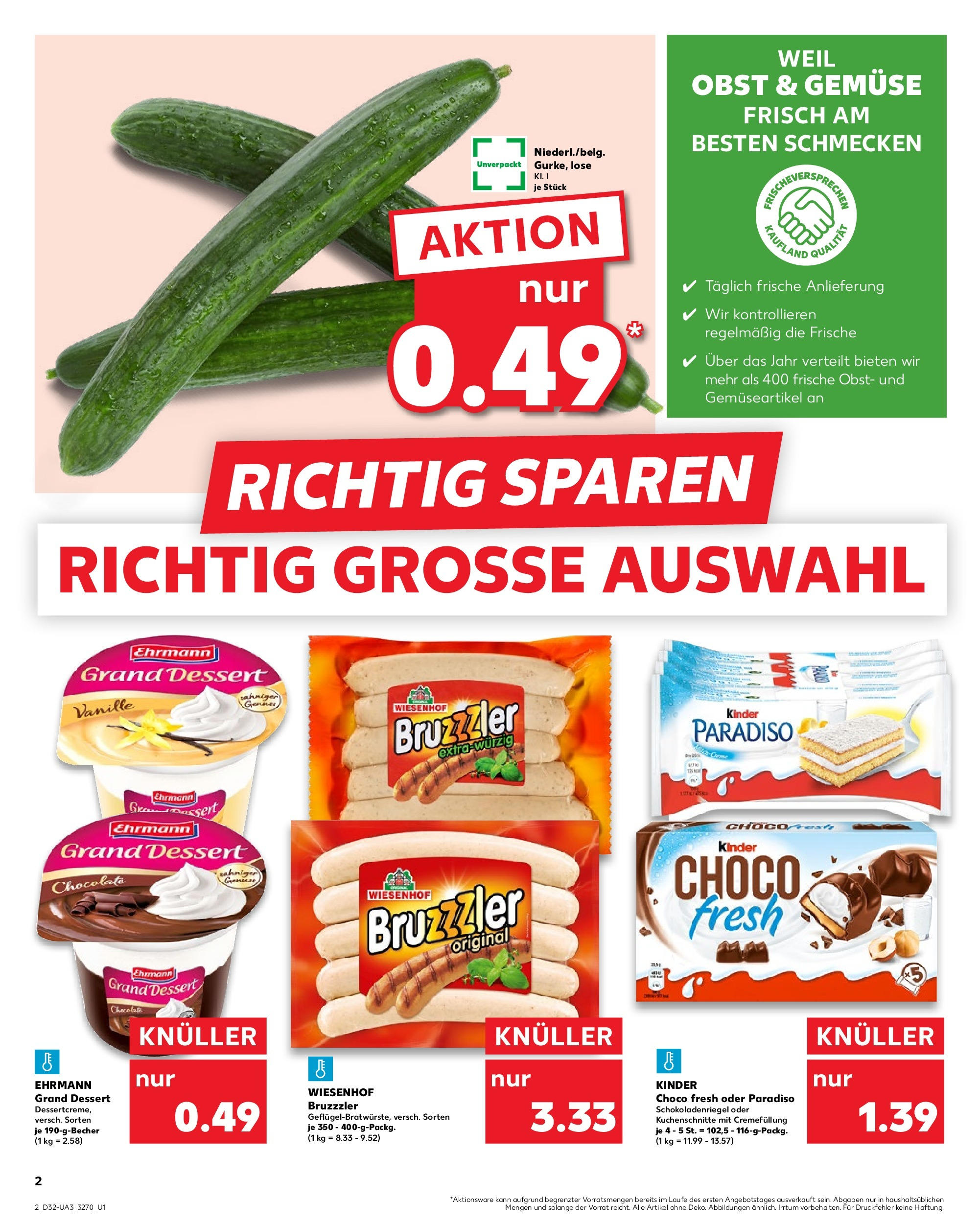 Prospekt Kaufland ab 07.08.2025 » Angebote und Werbung Online | Seite: 2 | Produkte: Ehrmann grand dessert, Gemüse, Obst Prospekt Kaufland ab 07.08.2025 » Angebote Online zum Blättern | Seite: 2 | Produkte: Ehrmann grand dessert, Gemüse, Obst