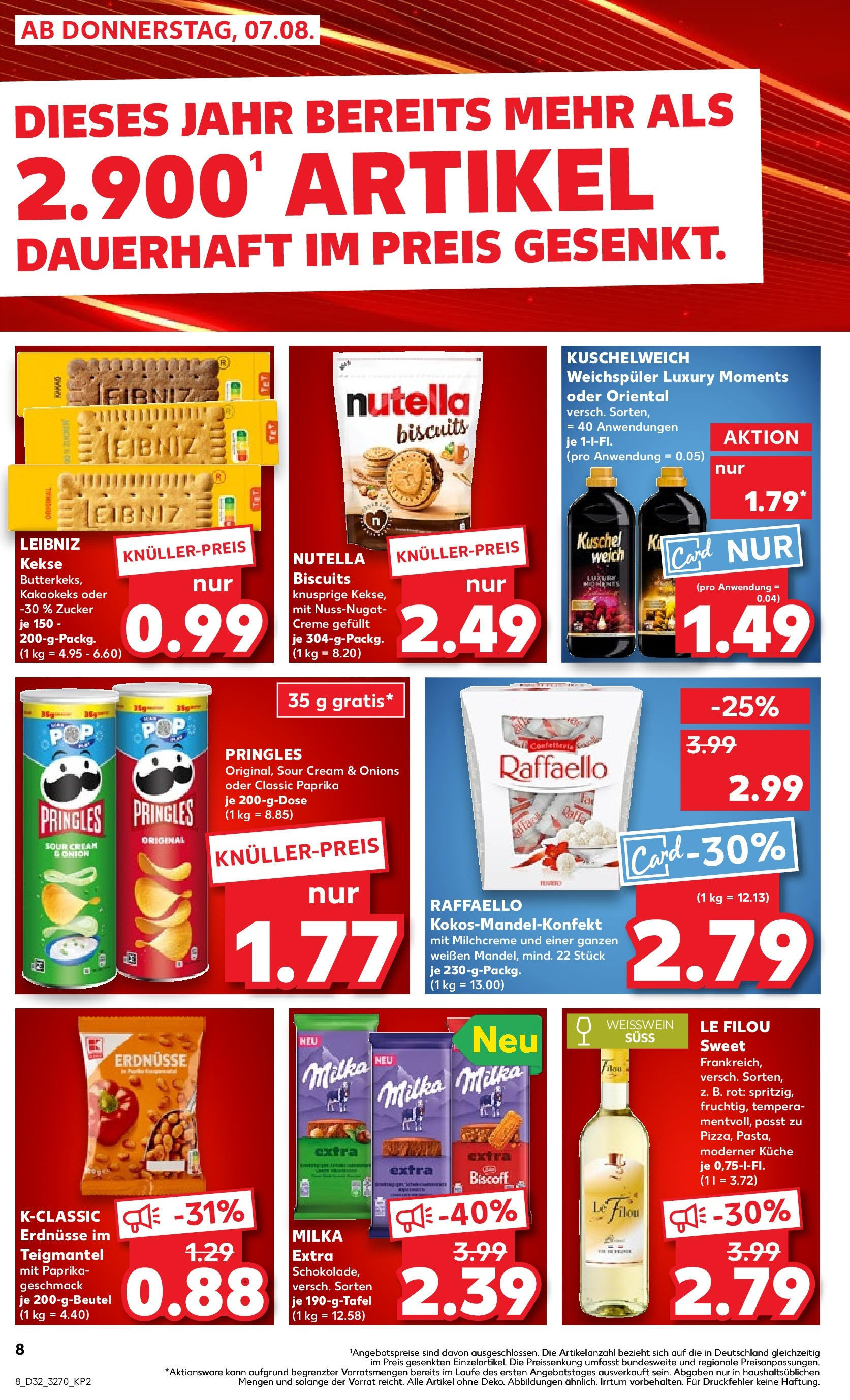 Prospekt Kaufland ab 07.08.2025 » Angebote und Werbung Online | Seite: 16 | Produkte: Weißwein, Creme, Nutella, Pringles Prospekt Kaufland ab 07.08.2025 » Angebote Online zum Blättern | Seite: 16 | Produkte: Weißwein, Creme, Nutella, Pringles
